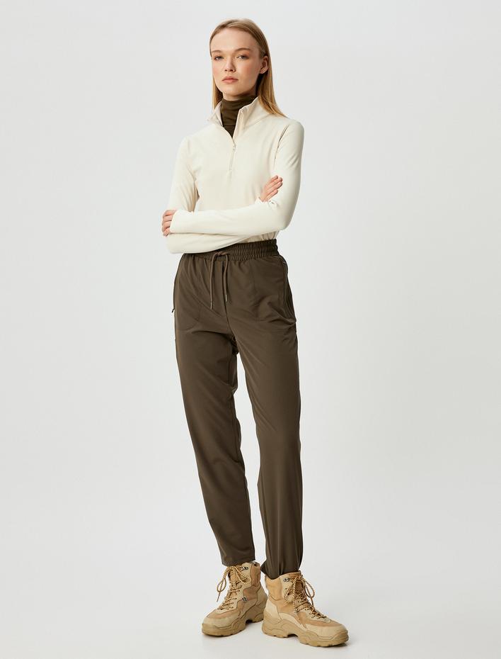  Jogger Eşofman Altı Kargo Cepli Beli Bağcıklı Fermuar Detaylı