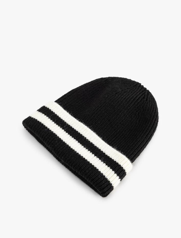 Erkek Çizgili Katlı Bere