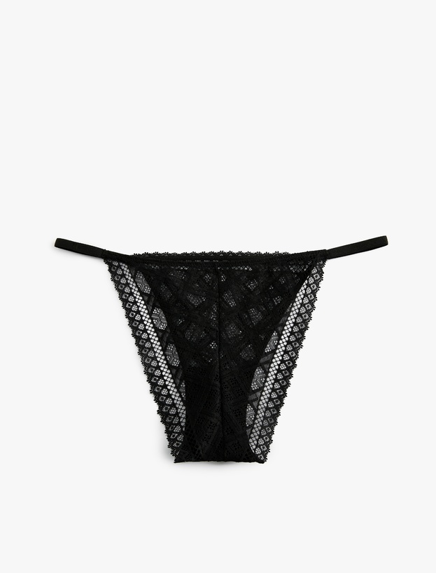 Yanları İpli Transparan Dantelli Brazilian Külot_6