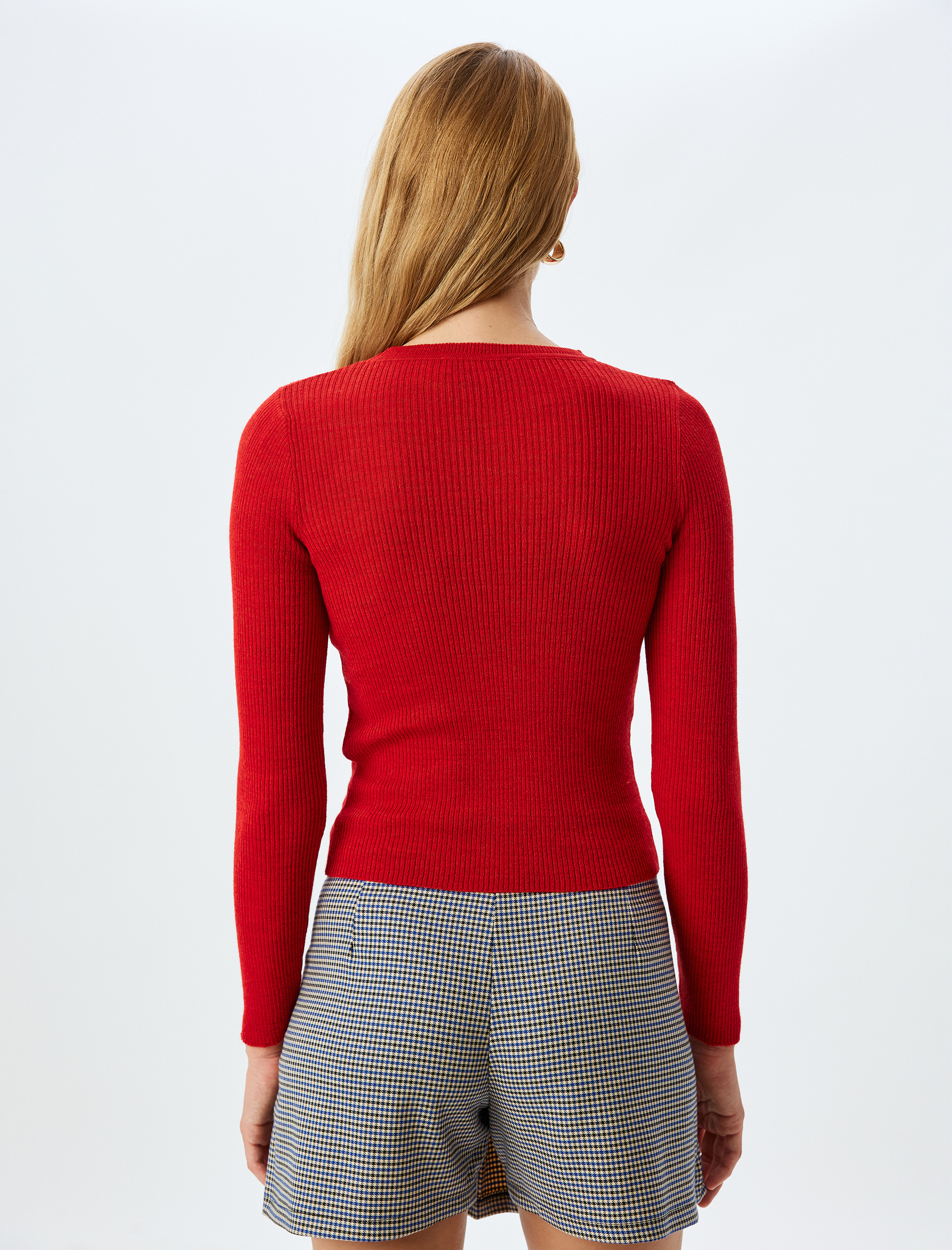   Bisiklet Yaka Uzun Kollu Slim Fit Triko Kazak