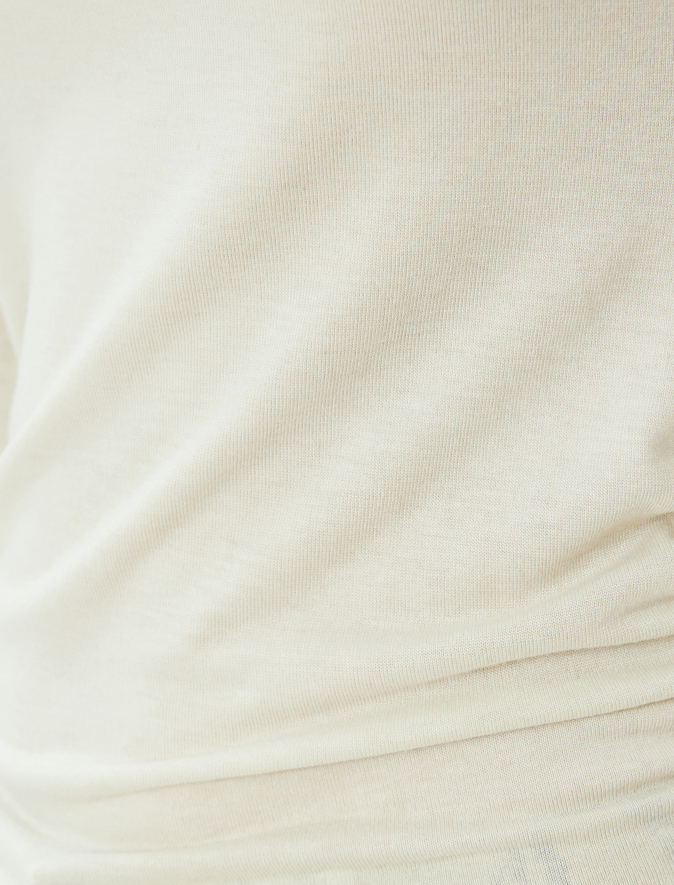   Uzun Kollu Asimetrik Yaka Bağlama Detaylı Slim Fit Tişört