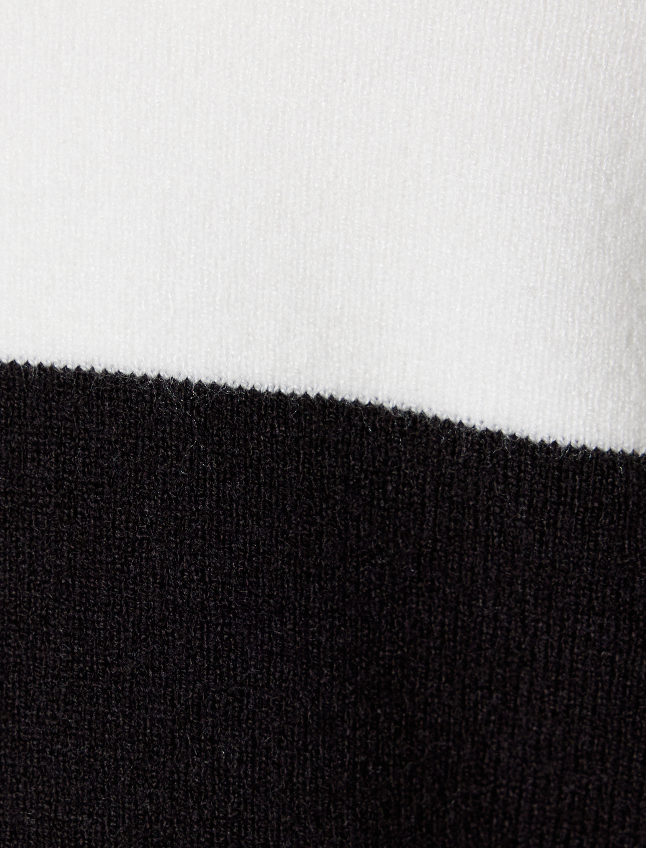   Polo Yaka Renk Bloklu Triko Uzun Kollu Kazak