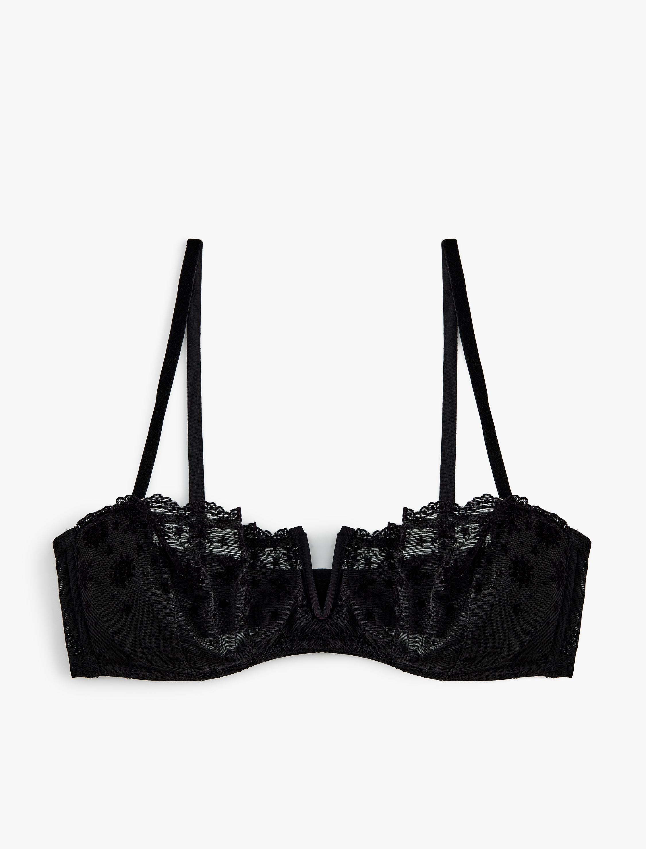   Kar Tanesi Dokulu Tül Balenli Sütyen