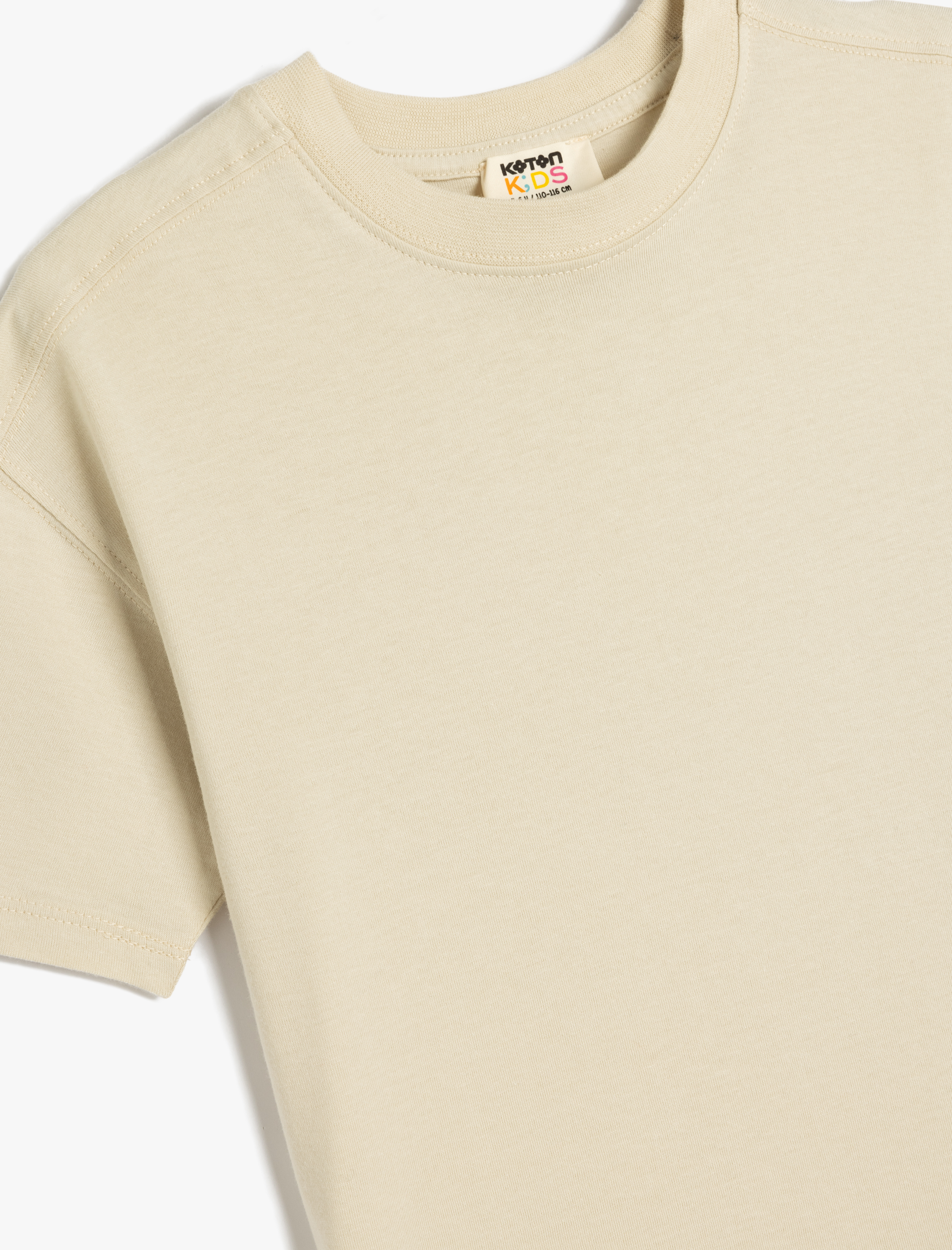  Erkek Çocuk Basic Oversize Tişört Kısa Kollu Bisiklet Yaka Pamuklu