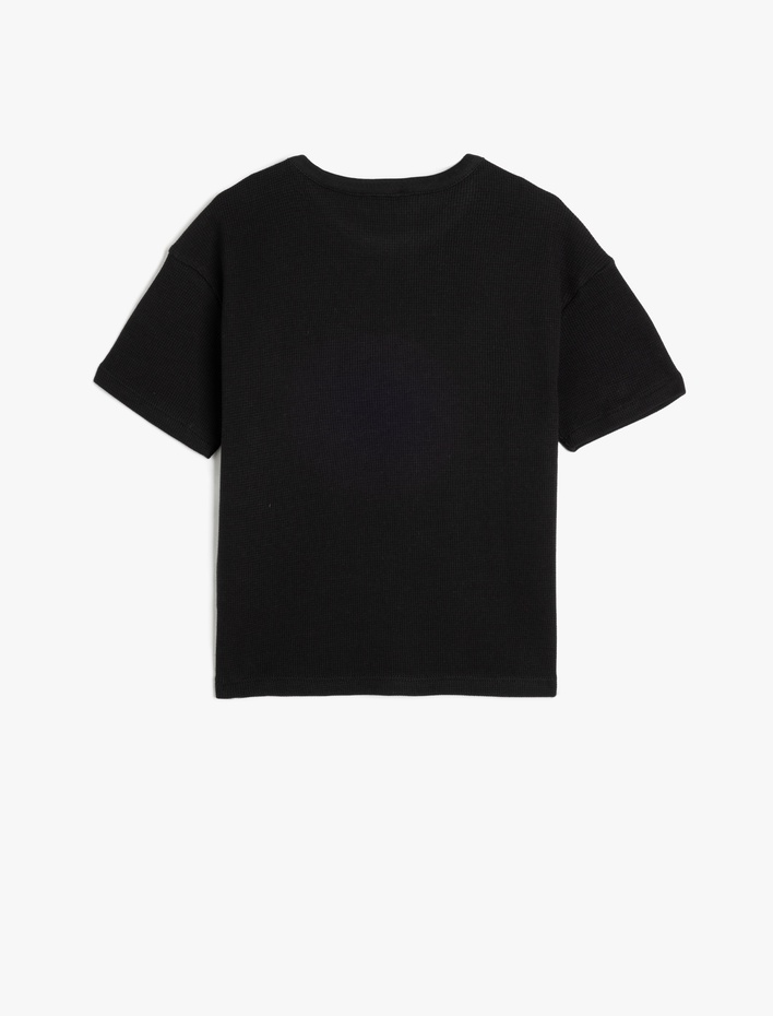 Erkek Çocuk Basic Tişört Kısa Kollu Bisiklet Yaka Dokulu Pamuklu