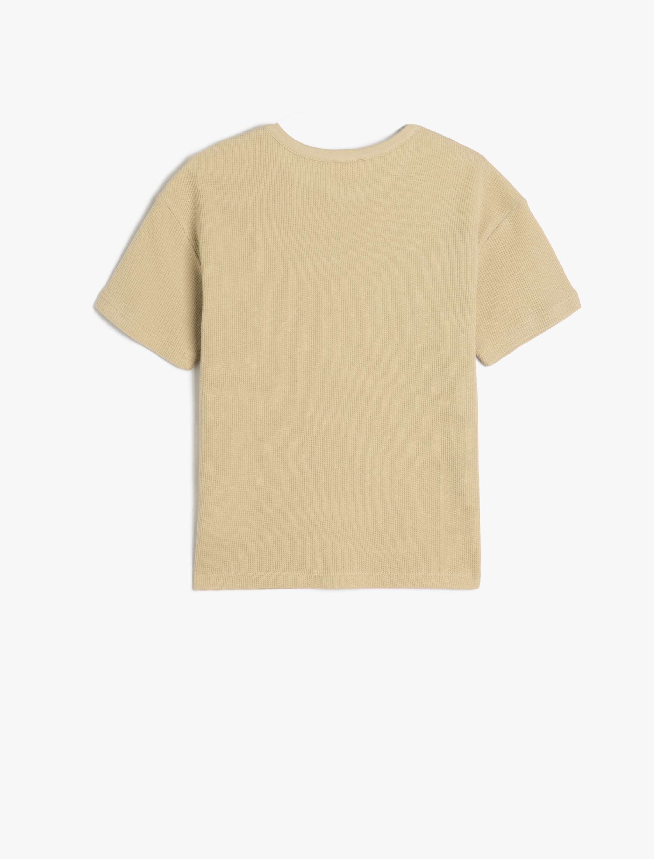  Erkek Çocuk Basic Tişört Kısa Kollu Bisiklet Yaka Dokulu Pamuklu