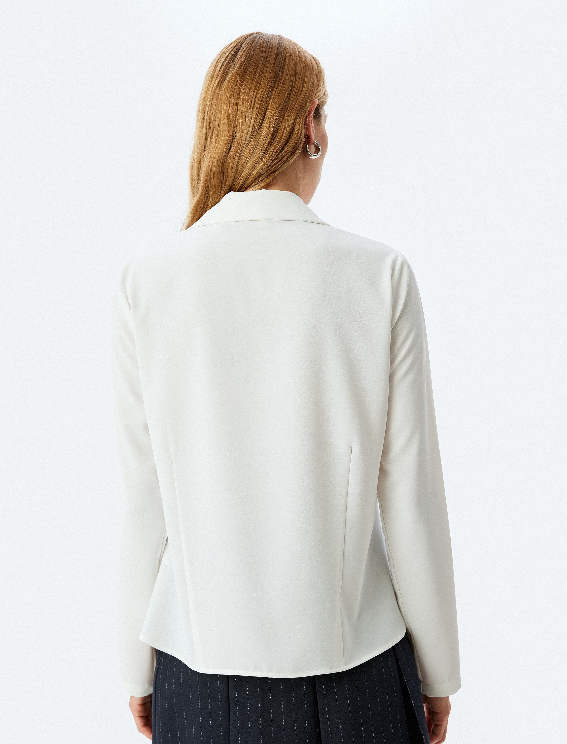   Uzun Kollu Klasik Yaka Saten Gömlek