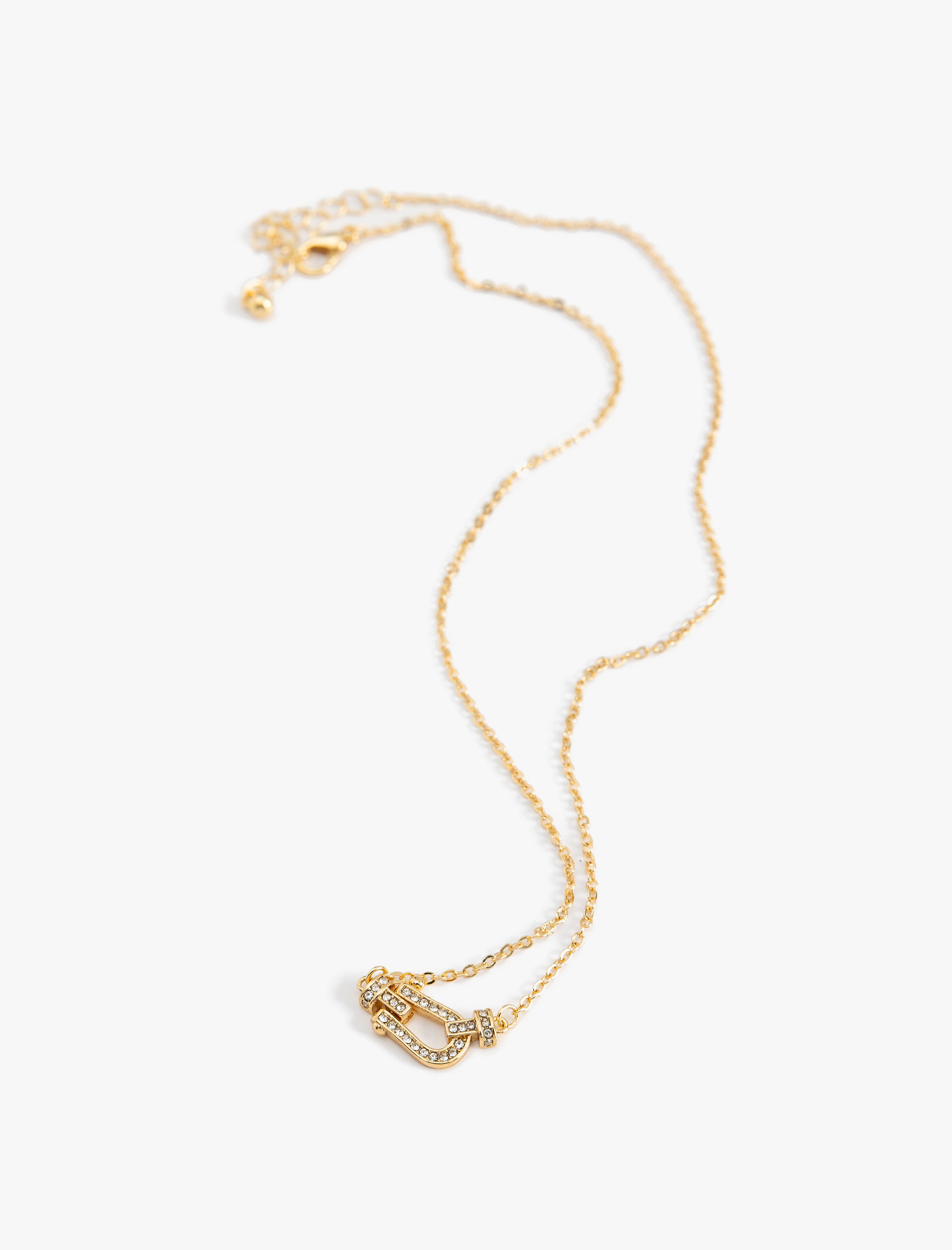  Kadın At Nalı Charm Detaylı Taşlı Zincir Kolye - Koton X Sima Tarkan