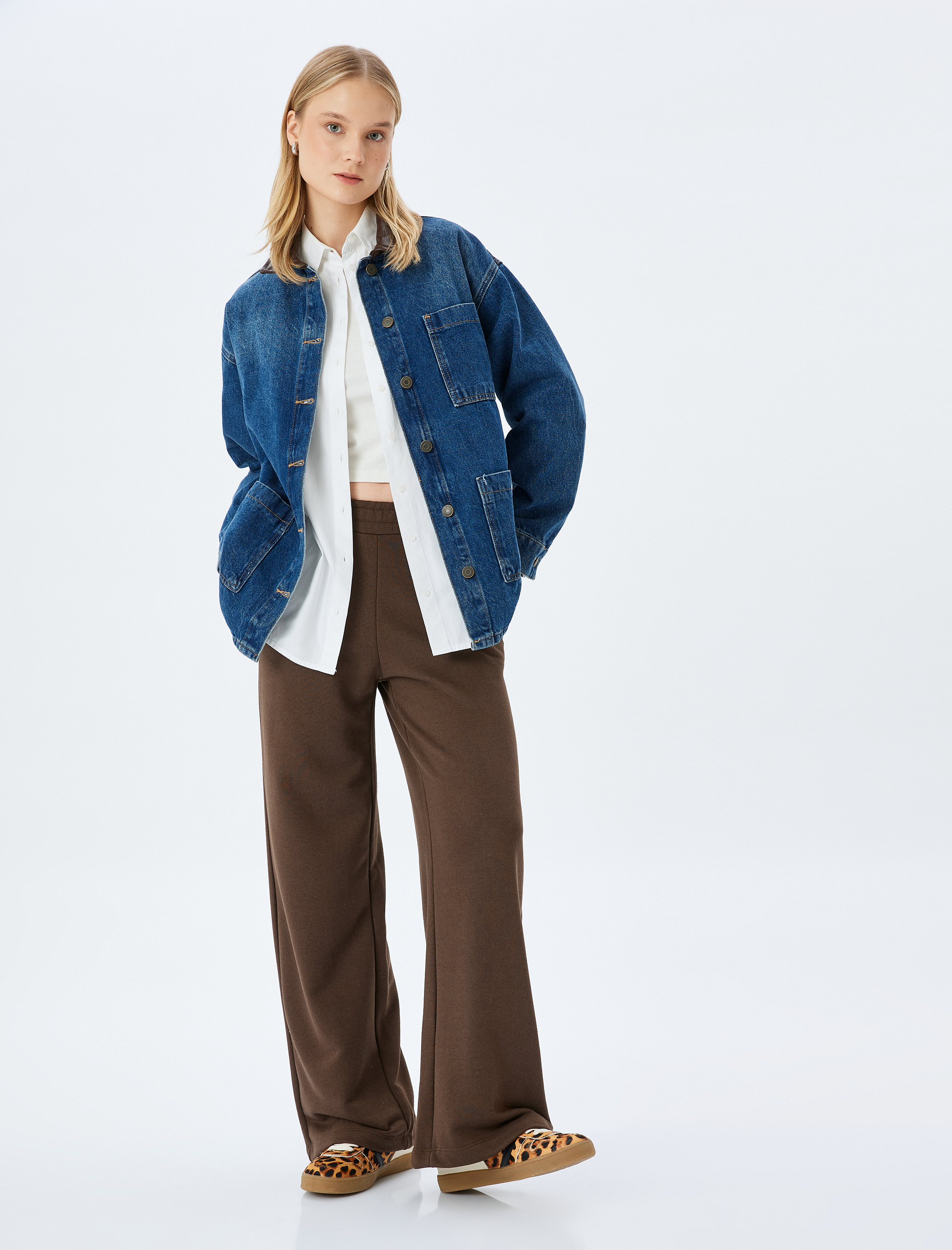   Bol Paça Eşofman Altı Beli Lastikli Cepli Rahat Kalıp