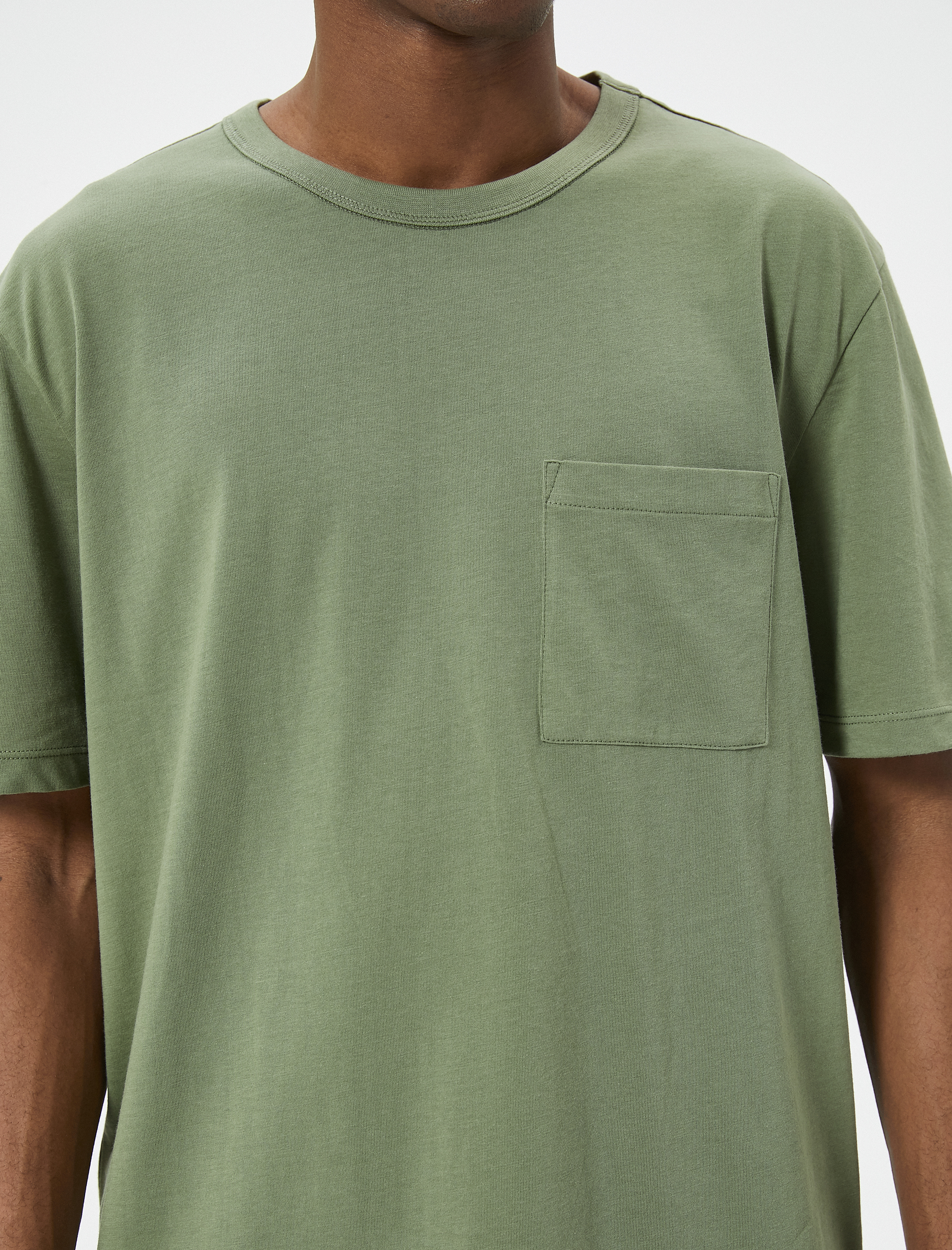   Cep Detaylı Kısa Kollu Regular Fit Bisiklet Yaka Pamuklu Tişört