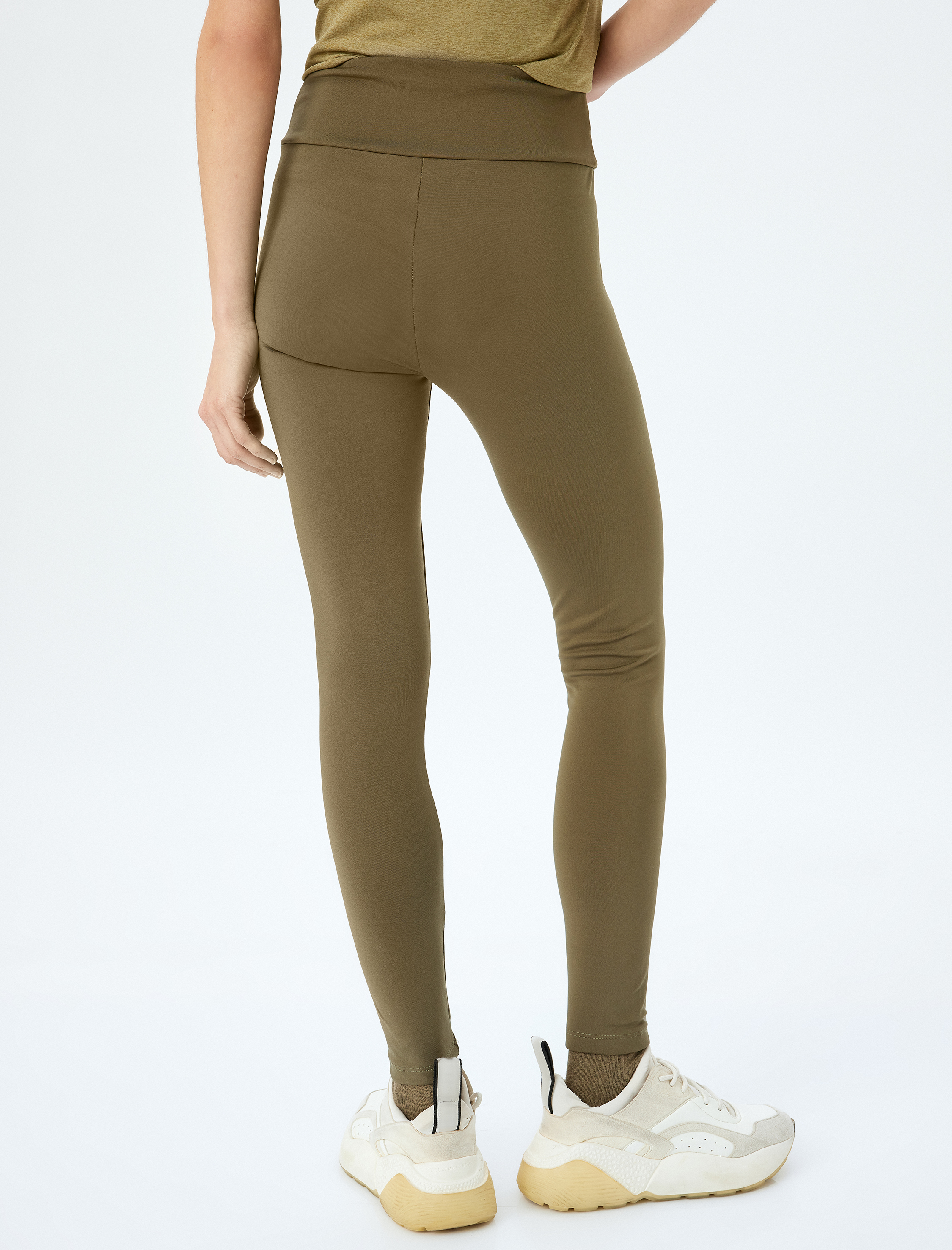 Spor Tayt Basic Yüksek Bel Şardonlu Yumuşak Tuşe Skinny Fit İnterlok