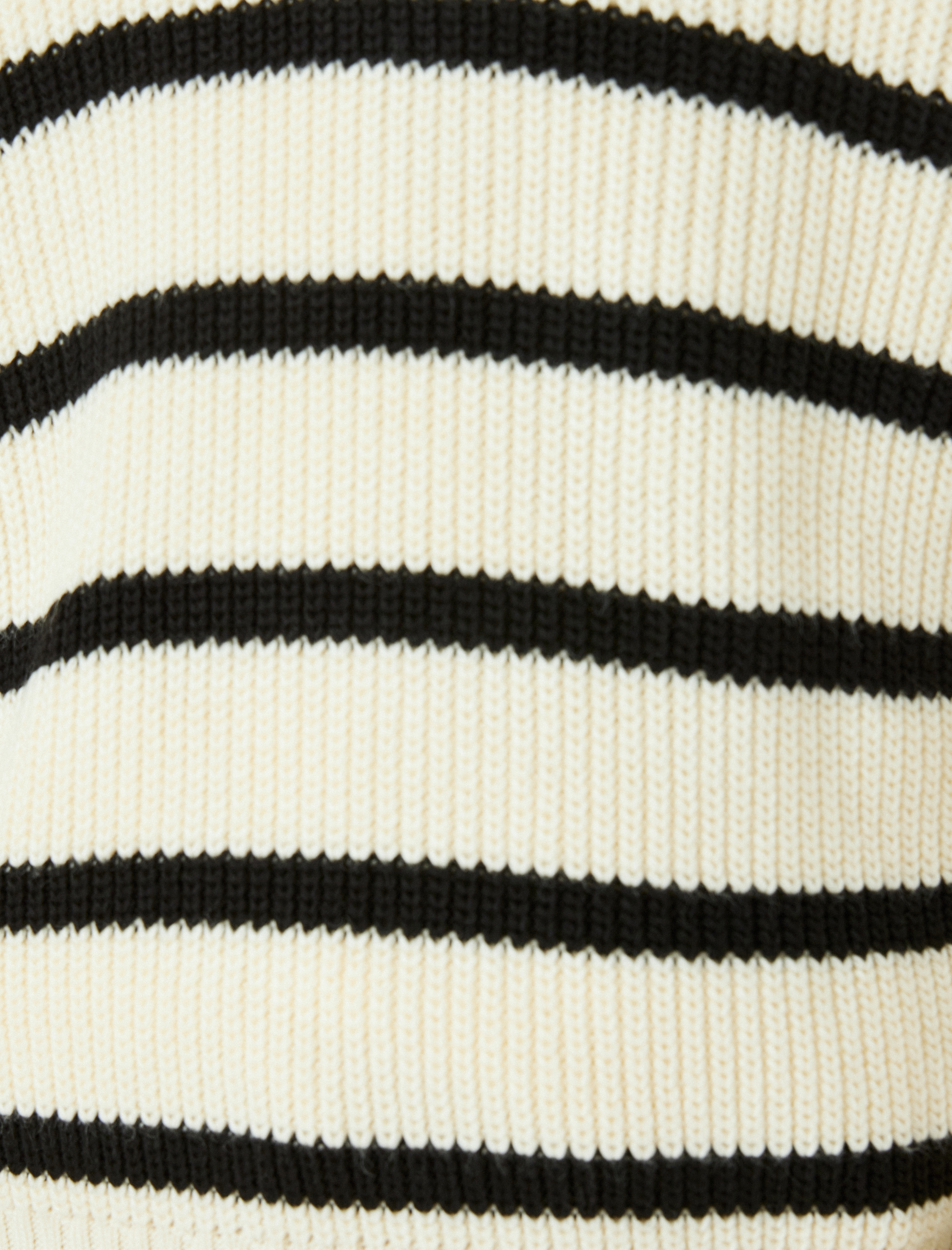   Yarım Fermuarlı Çizgili Kışlık Triko Kazak