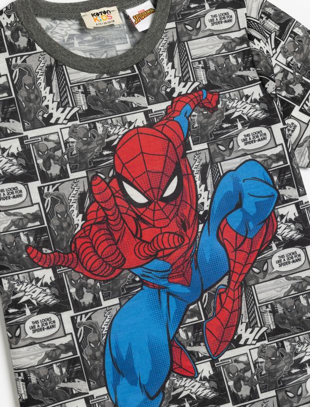 Tişört Spiderman Baskılı Lisanslı Kısa Kollu Bisiklet Yaka_2