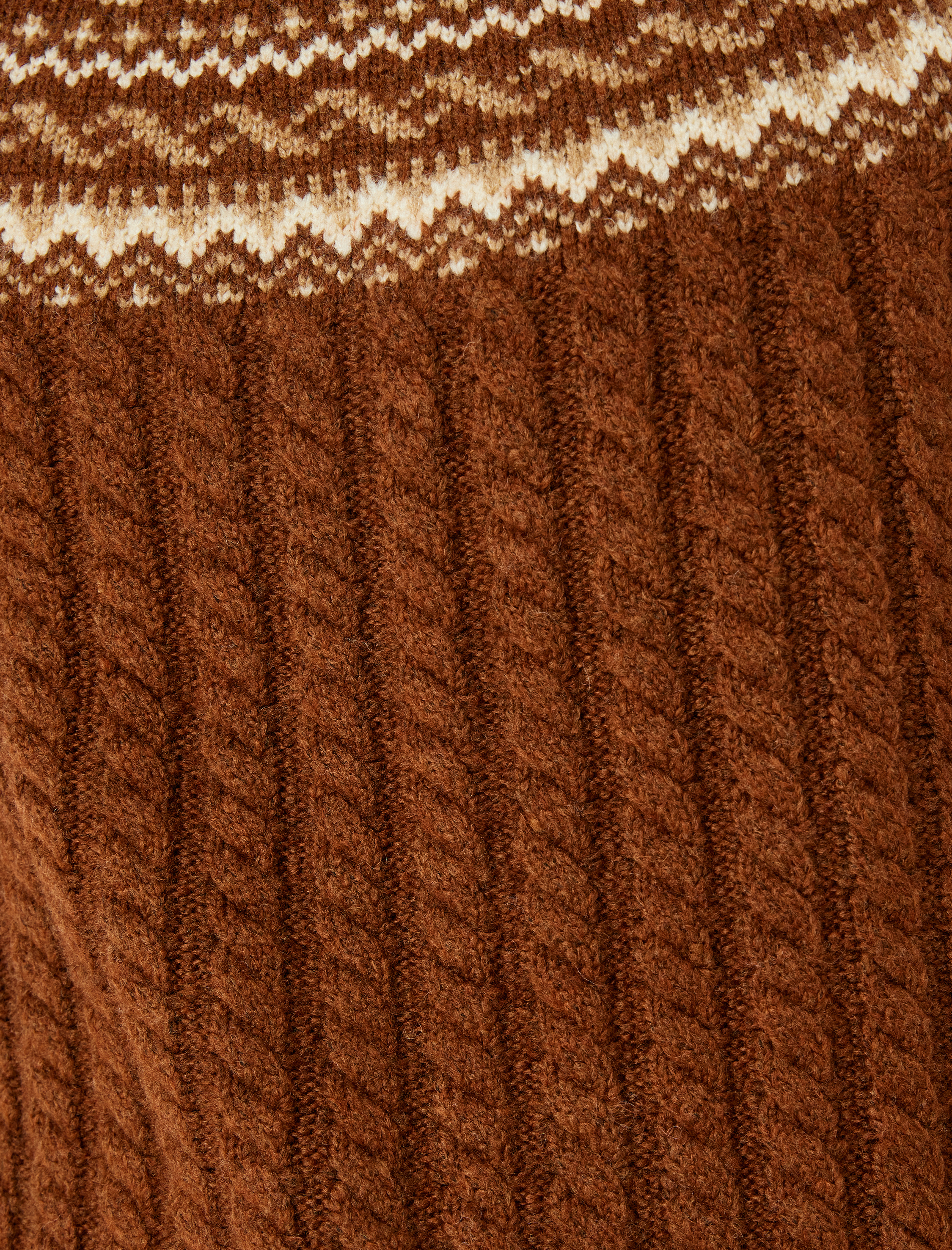   Balıkçı Yaka Dokulu Desenli Kışlık Triko Kazak