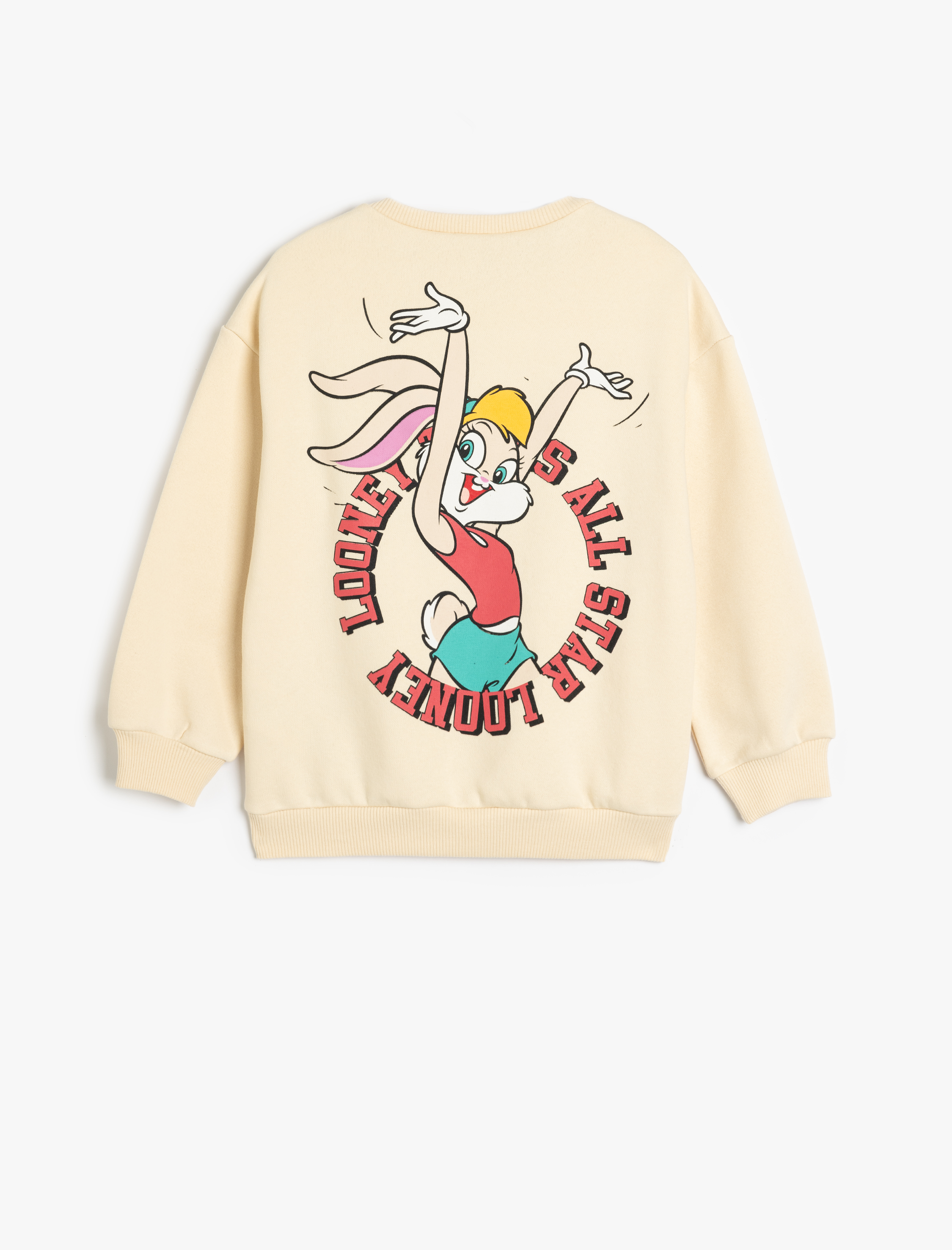 Kız Çocuk Lola Bunny Baskılı Lisanslı Pamuklu Uzun Kollu Şardonlu Sweatshirt