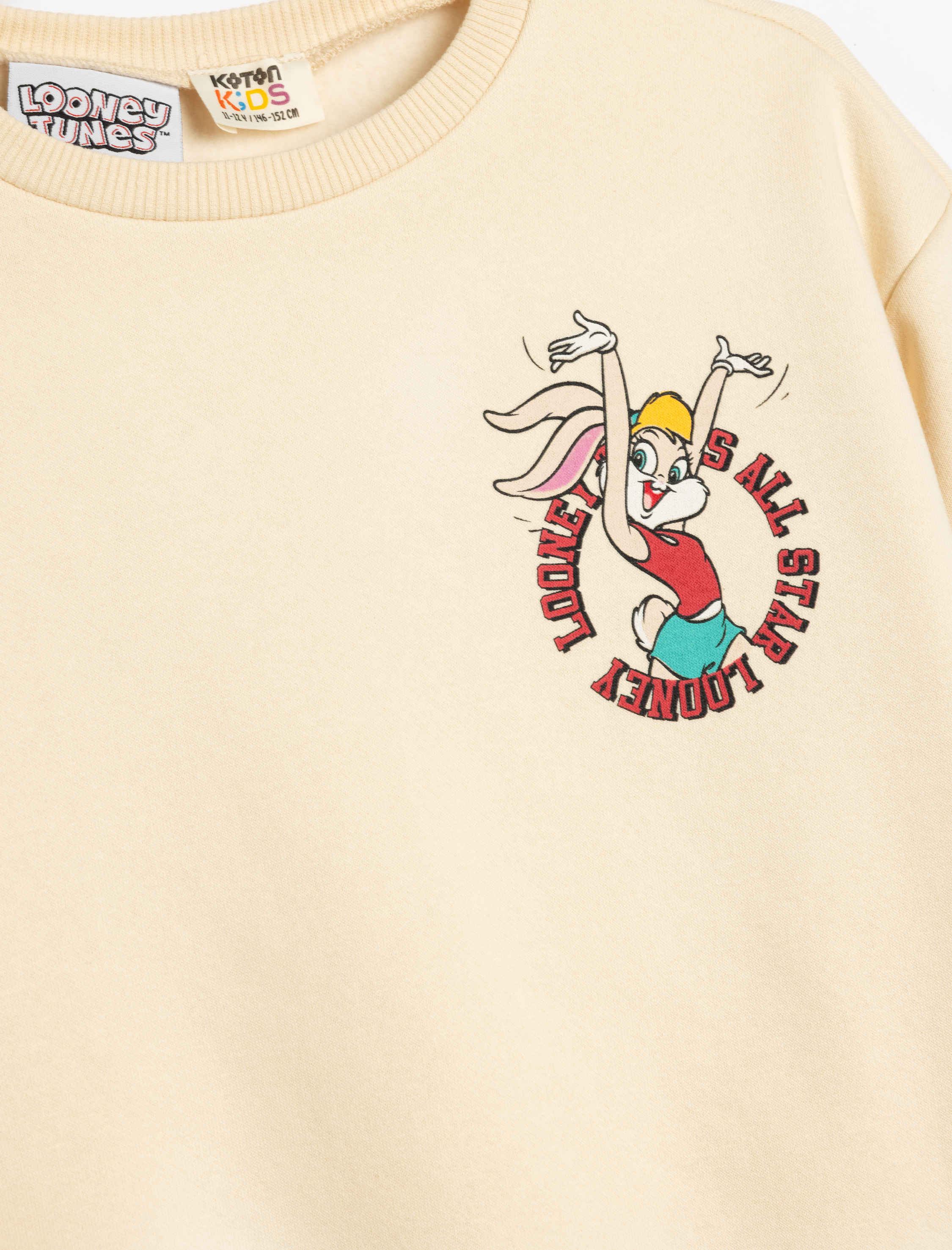  Kız Çocuk Lola Bunny Baskılı Lisanslı Pamuklu Uzun Kollu Şardonlu Sweatshirt