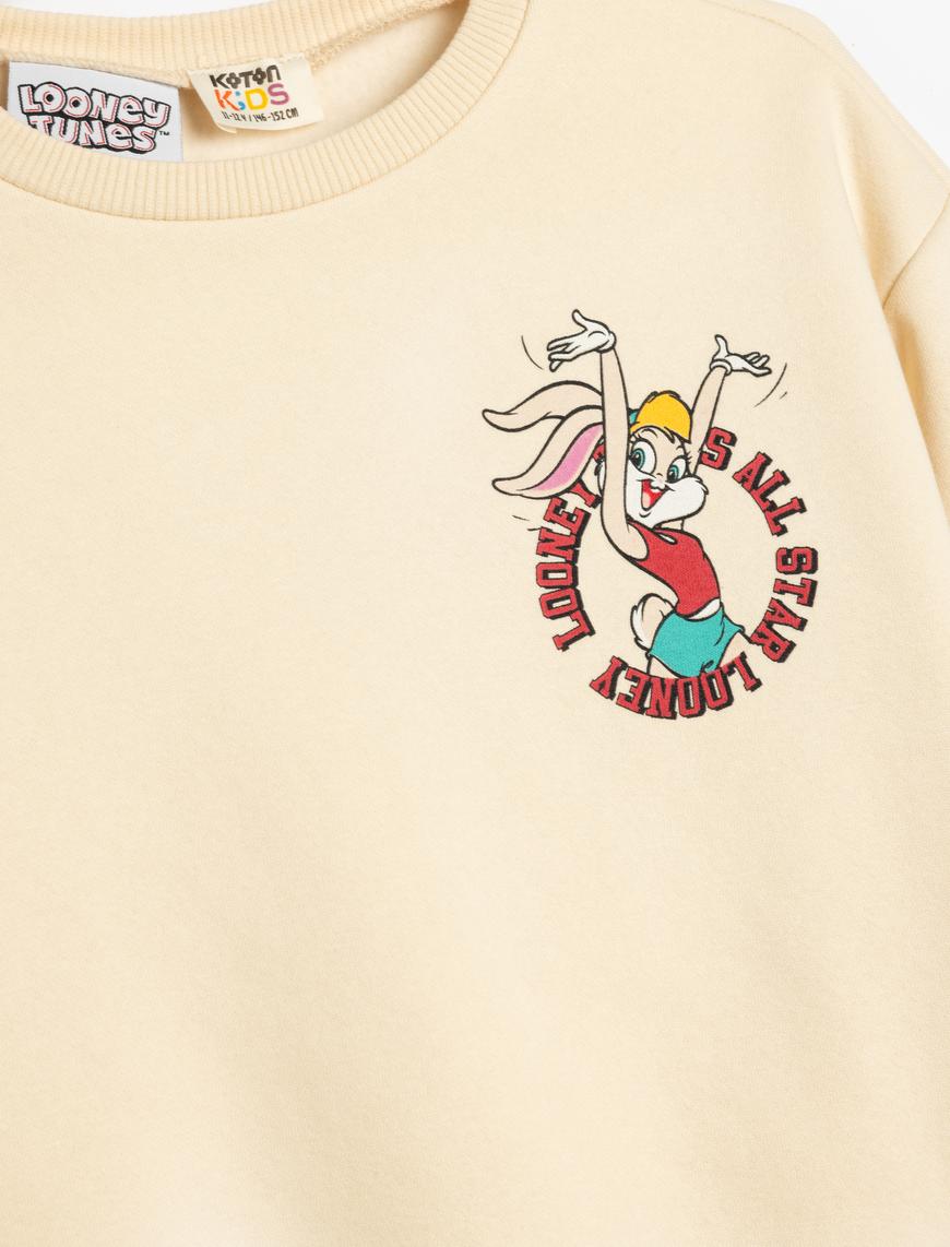  Kız Çocuk Lola Bunny Sweat Lisanslı Bisiklet Yaka Uzun Kollu Şardonlu