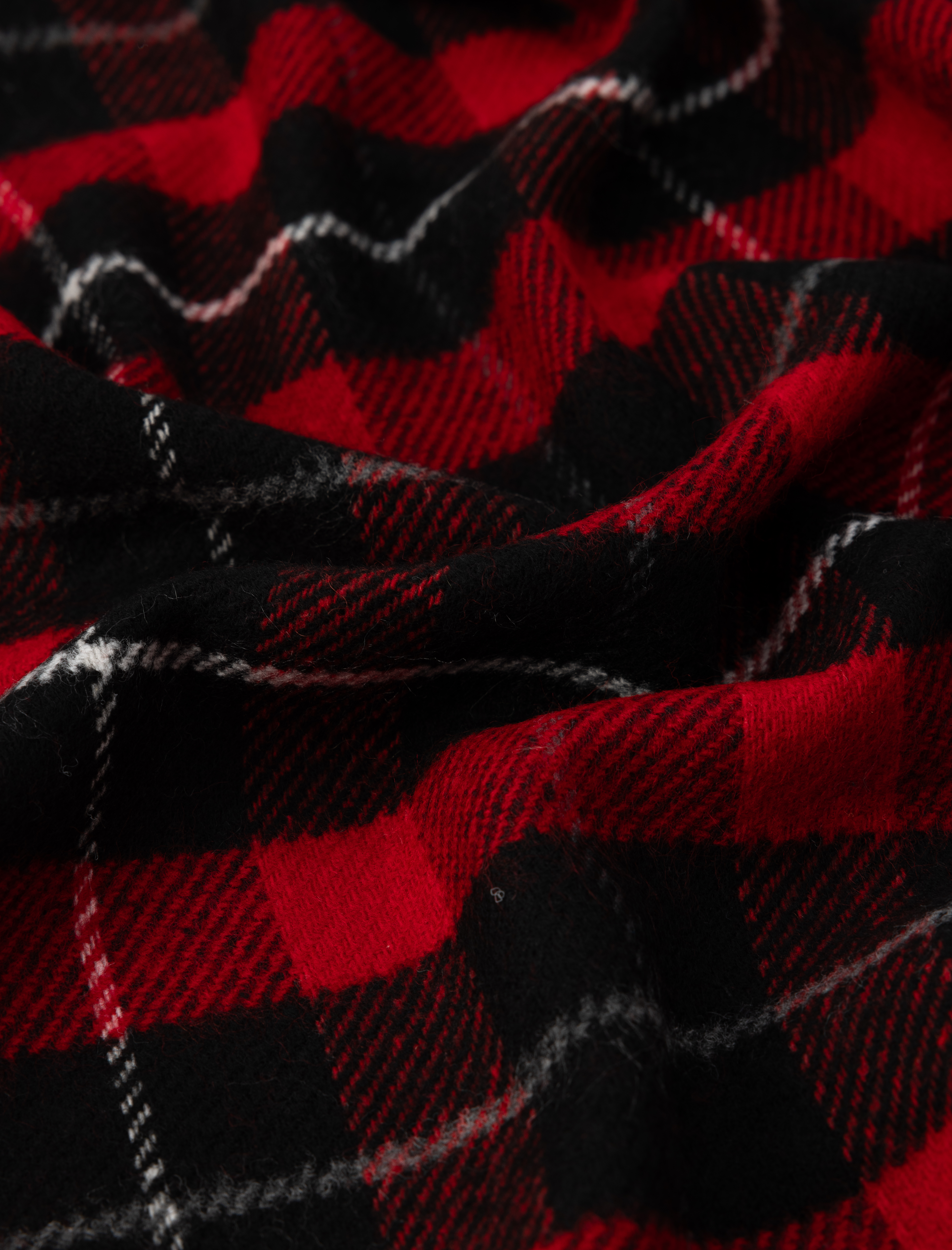  Kadın Ekoseli Püskül Detaylı Uzun Atı