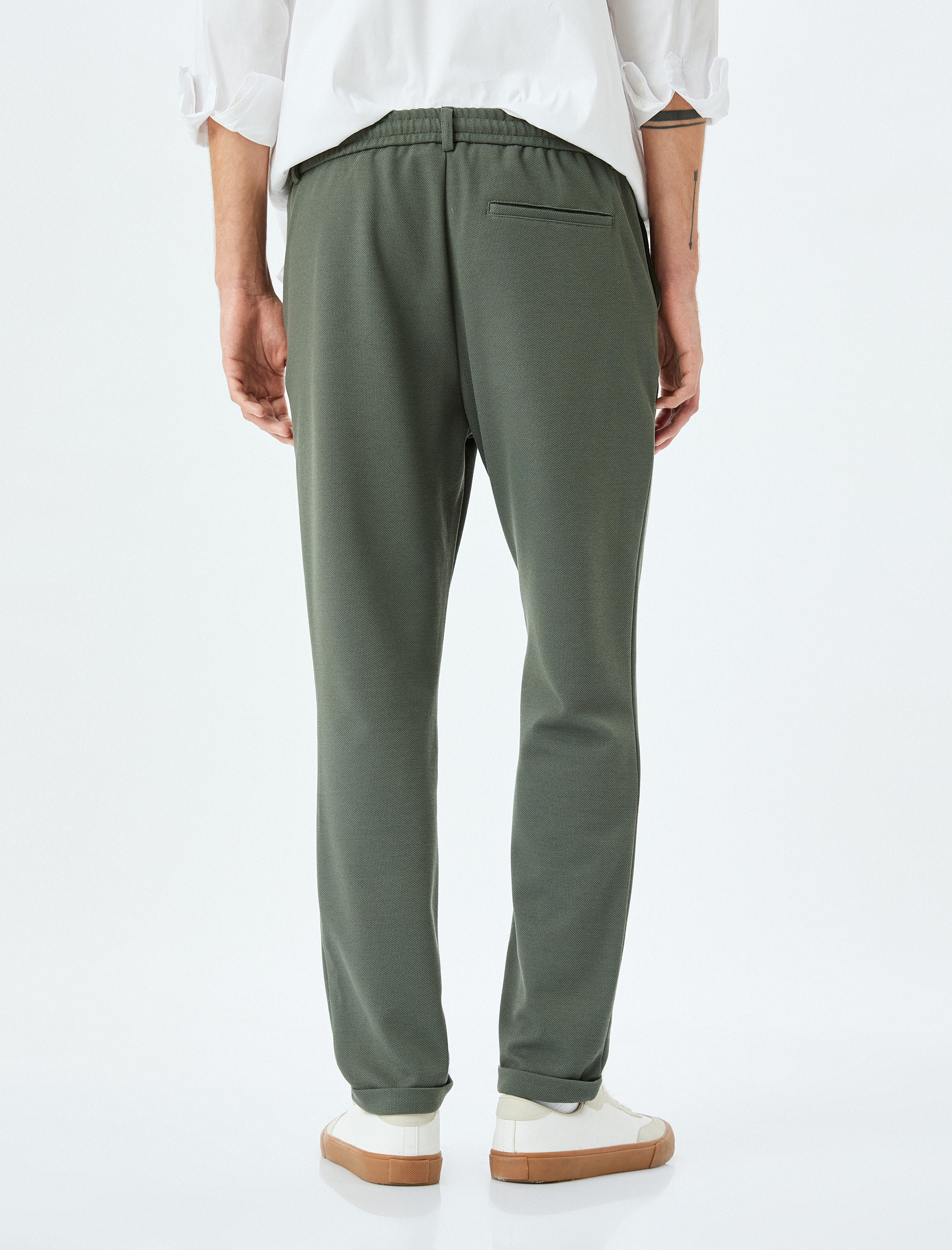   Slim Fit Chino Pantolon Lastik Detaylı