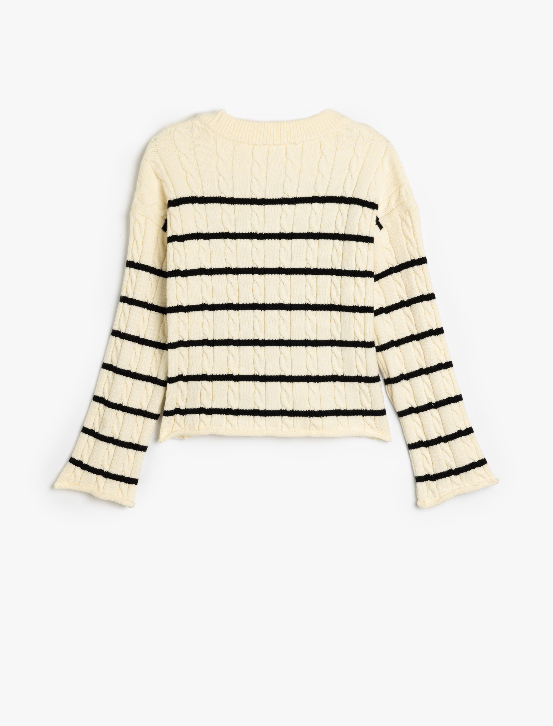 Kız Çocuk Kazak Uzun Kollu Bisiklet Yaka Viskoz Karışımlı