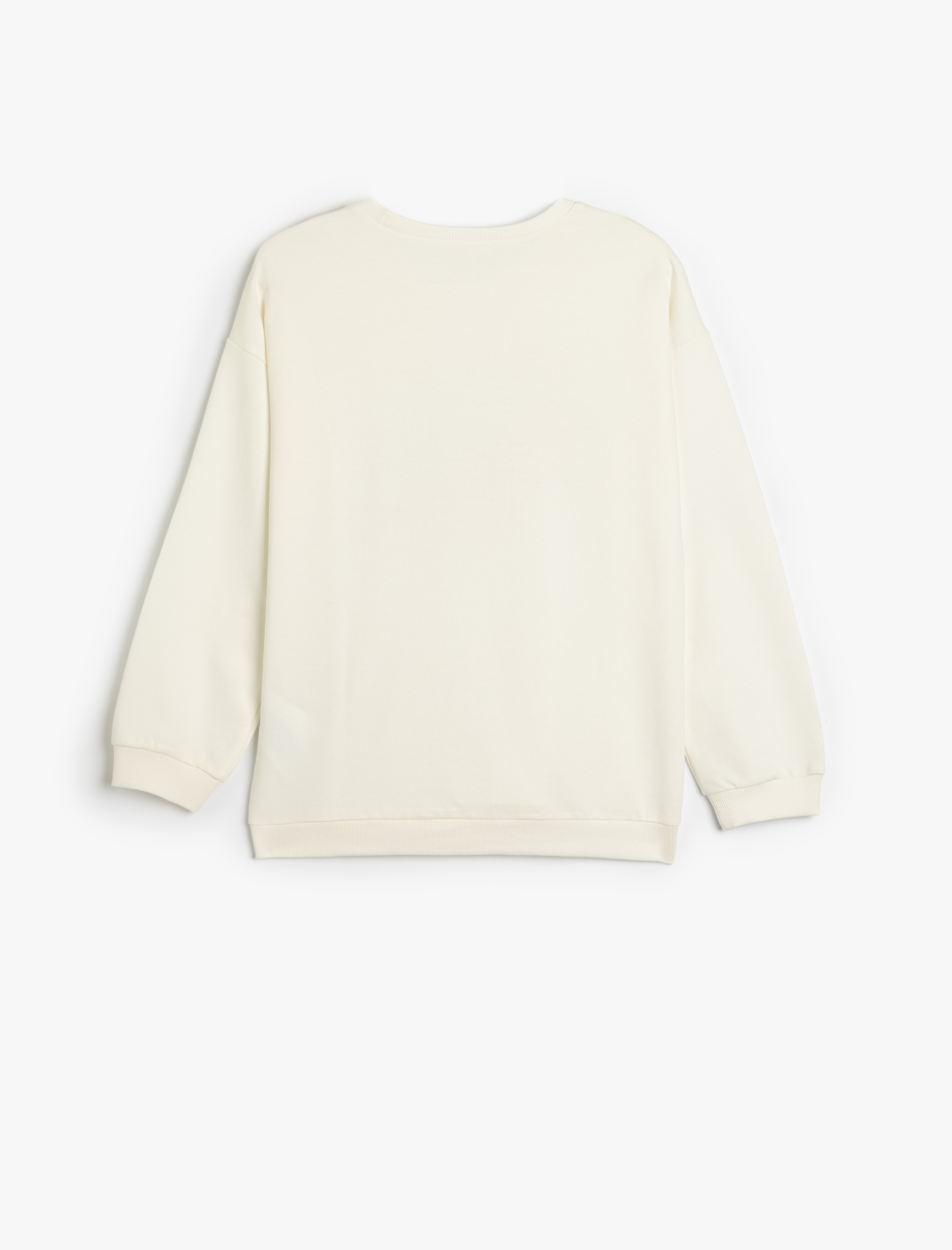  Kız Çocuk Sweatshirt Çilek Baskılı Uzun Kollu Bisiklet Yaka Pamuklu