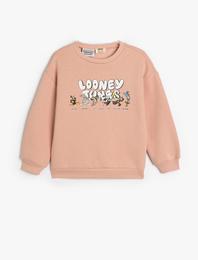 Looney Tunes Sweat Lisanslı Bisiklet Yaka Uzun Kollu Şardonlu