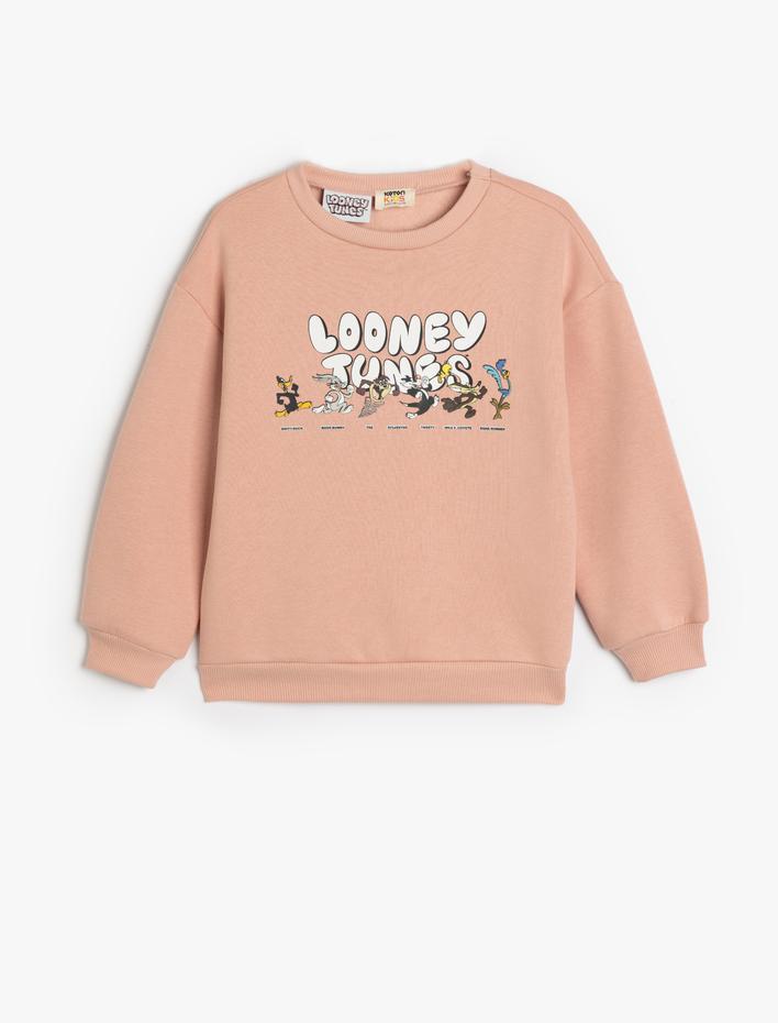 Kız Çocuk Looney Tunes Sweat Lisanslı Bisiklet Yaka Uzun Kollu Şardonlu