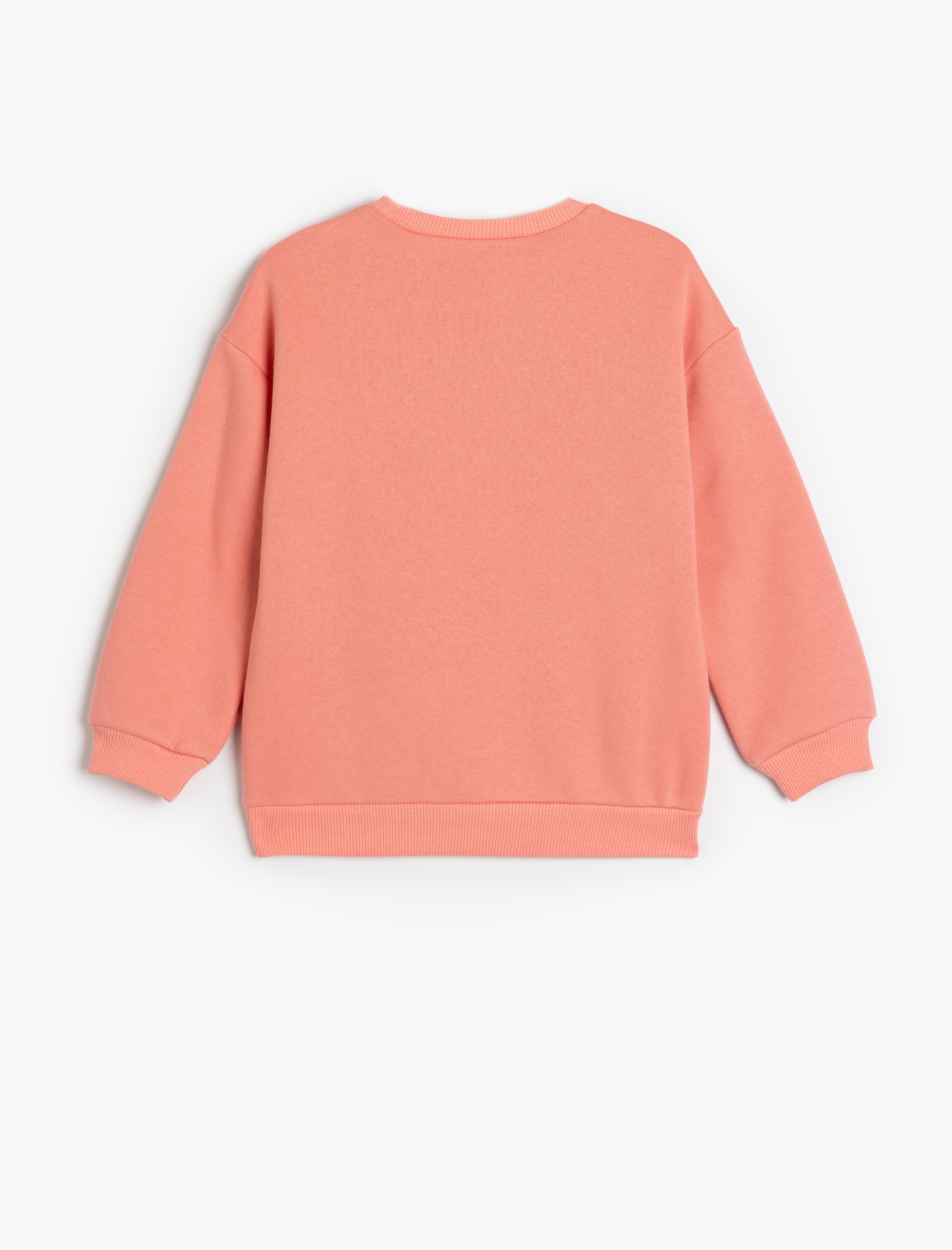  Kız Çocuk Sweatshirt Unicorn Baskılı Uzun Kollu Bisiklet Yaka Şardonlu