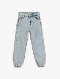 Beli Lastikli Pamuklu Denim Pantolon  - Jegging Jean