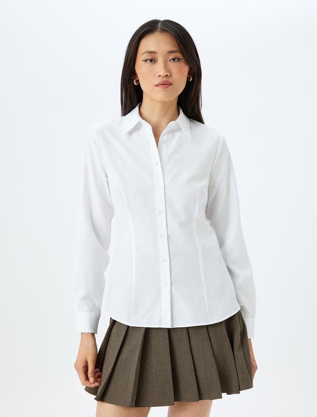 Uzun Kollu Klasik Yaka Slim Fit Gömlek_2