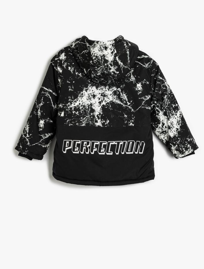 Erkek Çocuk Kapşonlu Lastik Manşetli Rüzgar Kapaklı Oversize Mont