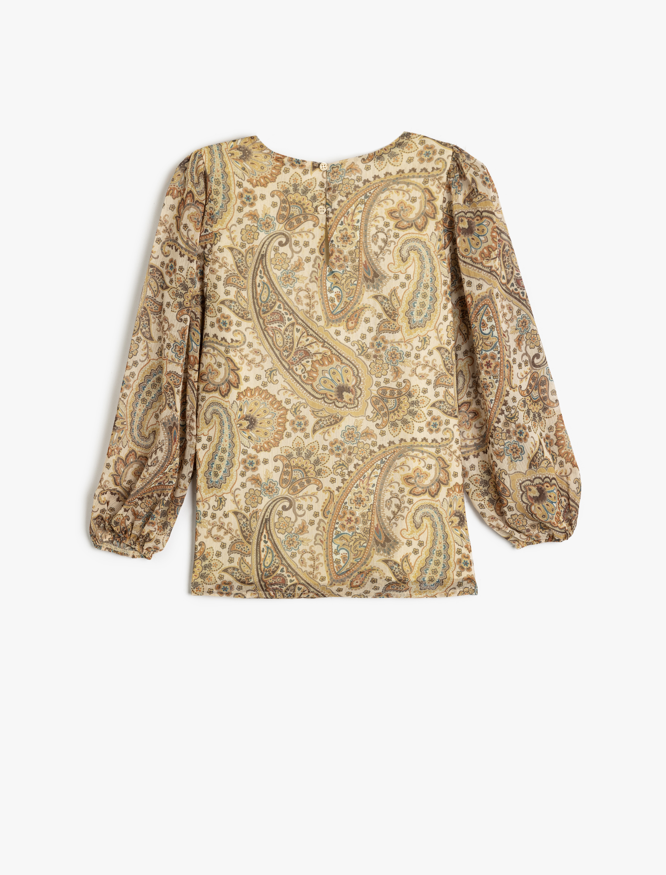  Kız Çocuk Fırfırlı Bluz Uzun Kollu Yuvarlak Yaka Manşetleri Lastikli