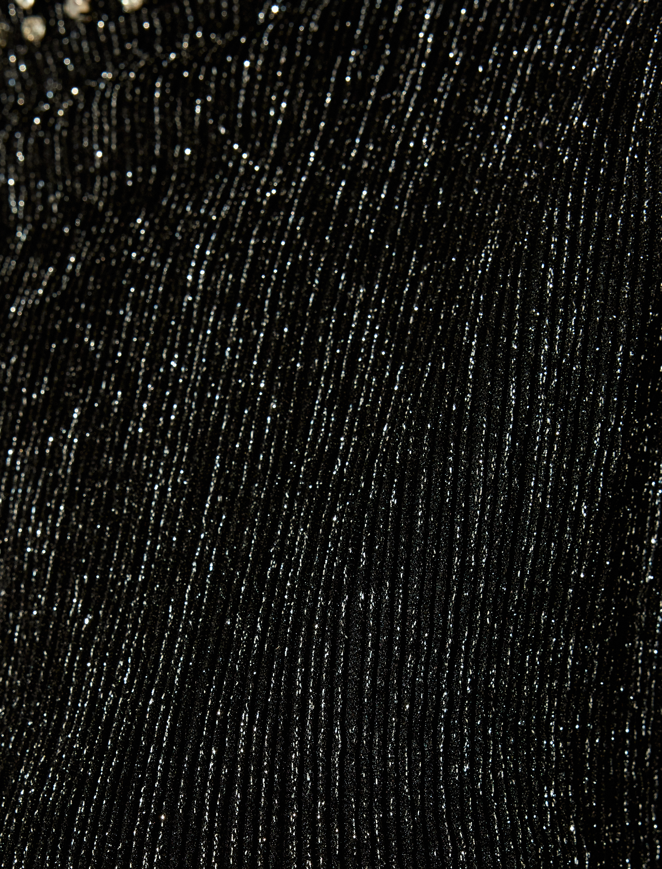   Uzun Kollu Dik Yaka Parıltılı Taşlı Crop Kazak