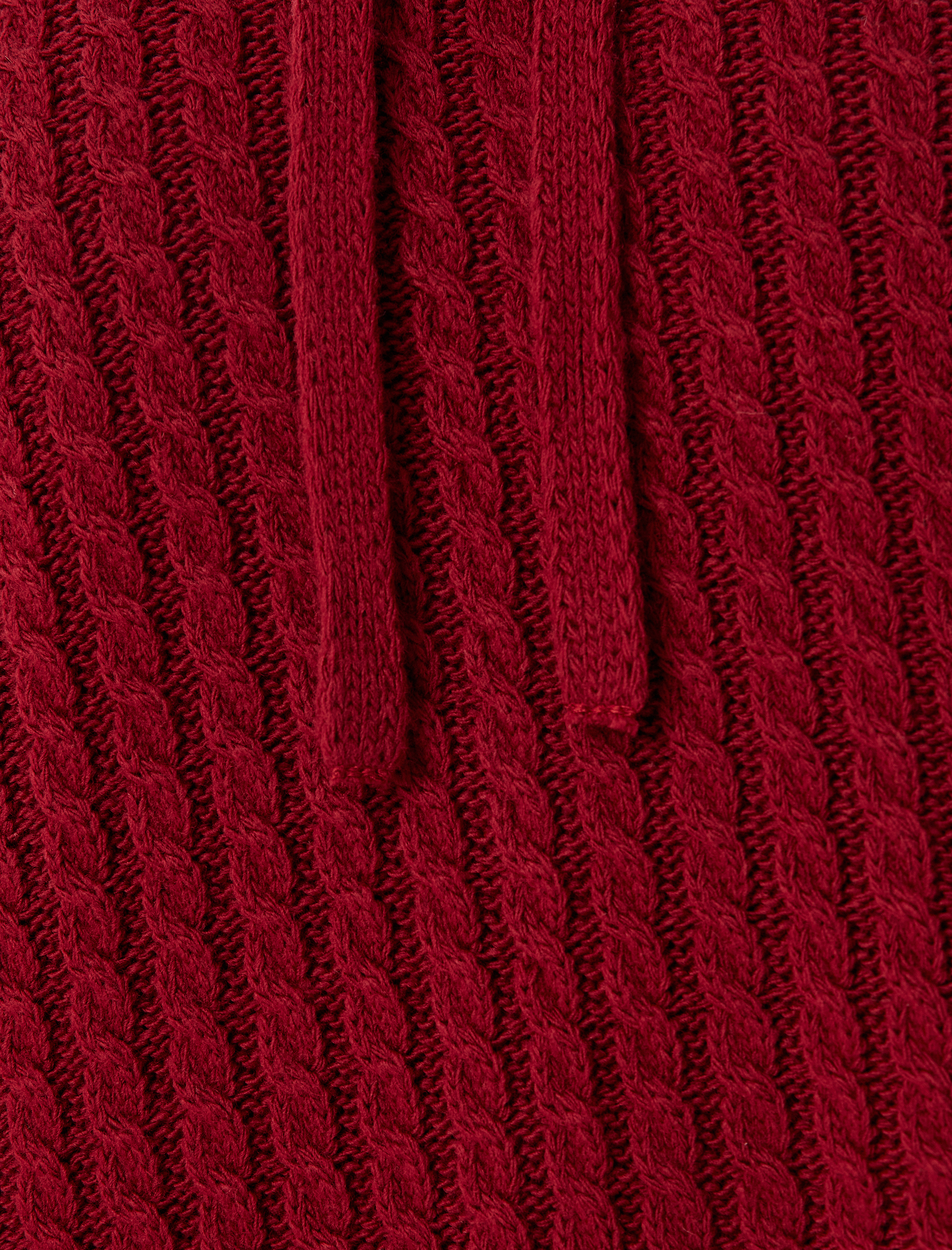   Oversize Triko Panço Kapüşonlu Örgü Dokulu Kısa Kollu