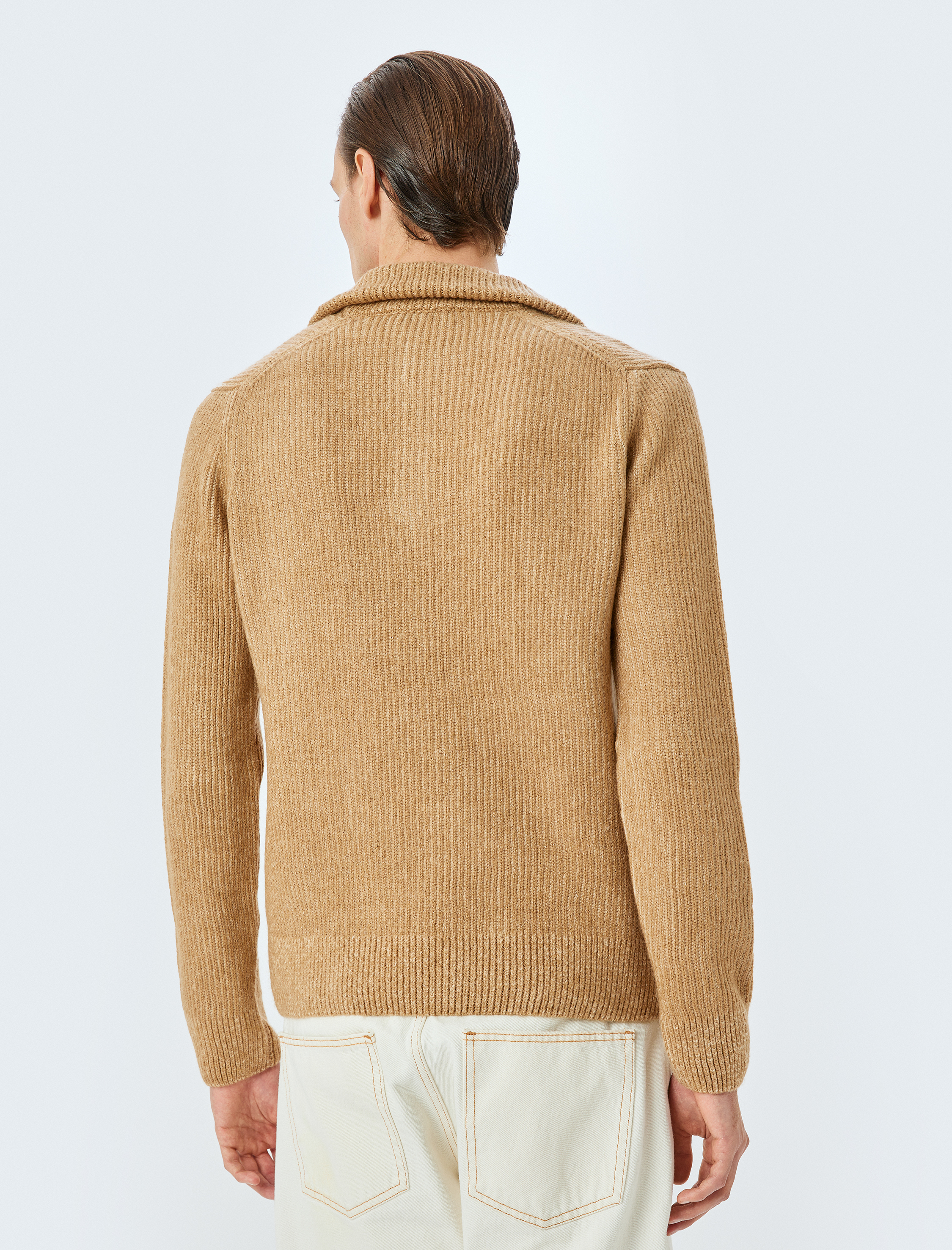 Yarım Fermuarlı Uzun Kollu Kışlık Triko Kazak