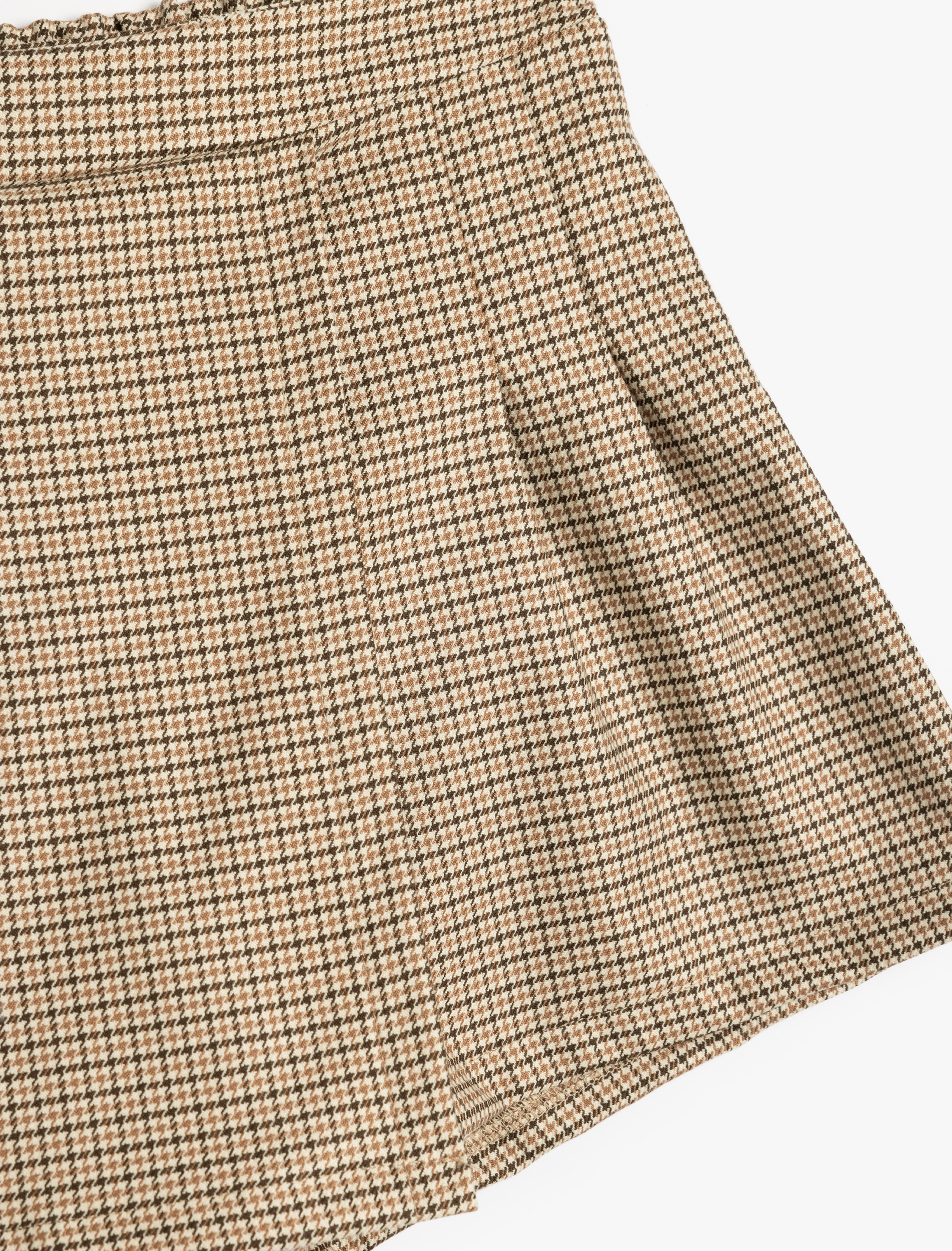  Kız Çocuk Şort Etek Pileli Kruvaze Beli Lastikli Pile Detaylı