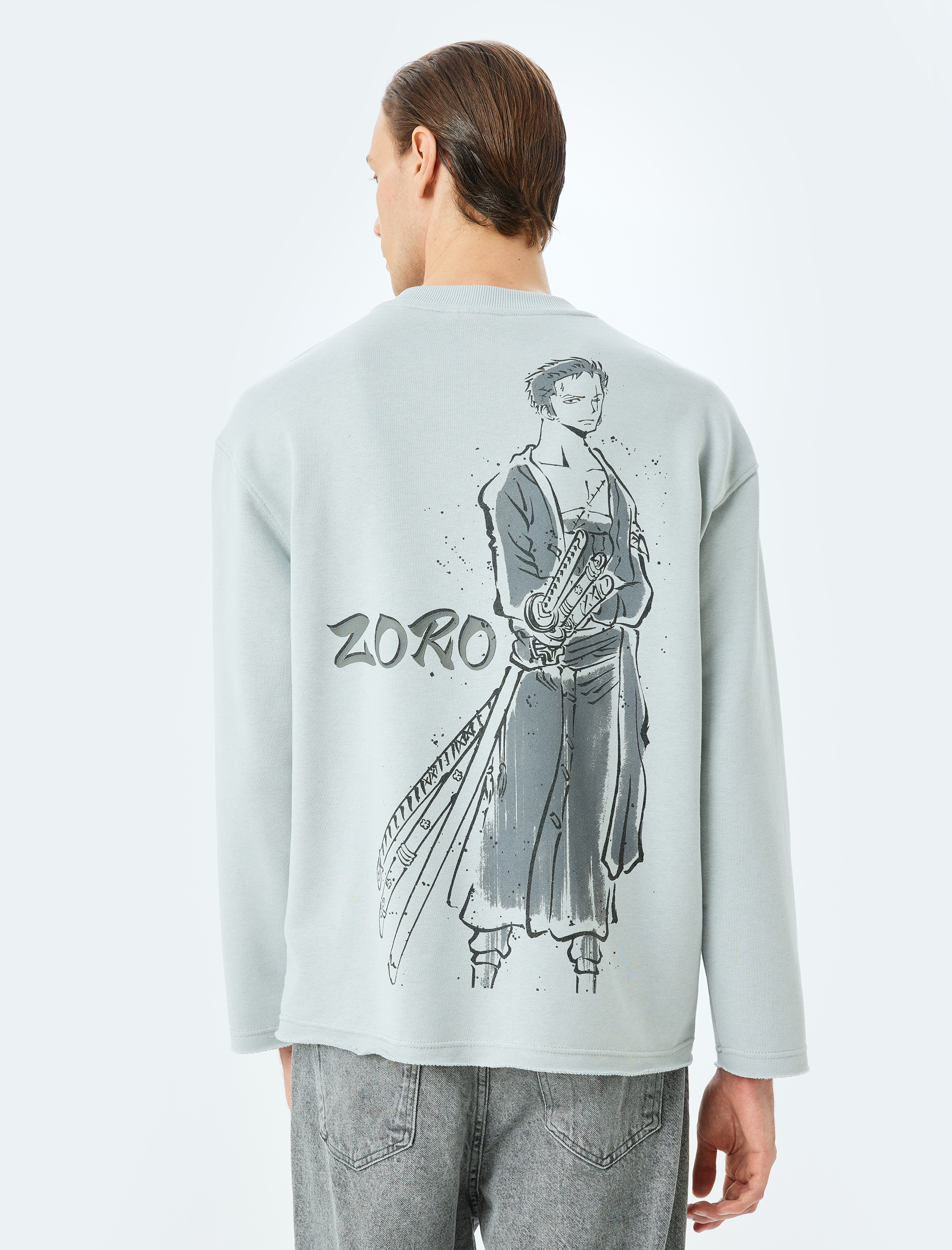   Bisiklet Yaka Oversize Pamuk Karışımlı Lisanslı One Piece Sweatshirt