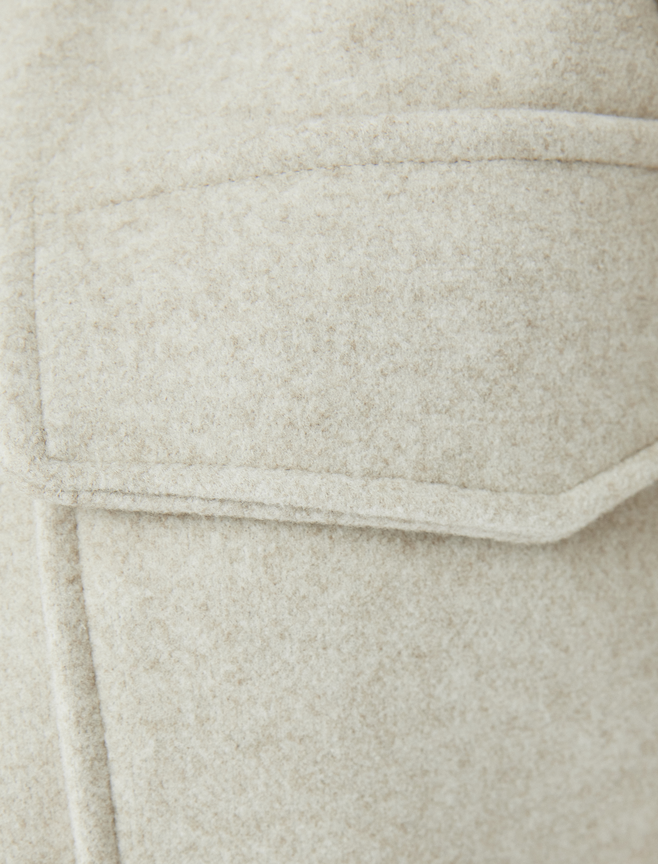   Gömlek Yaka Cep Detaylı Düğmeli Dokulu Shacket