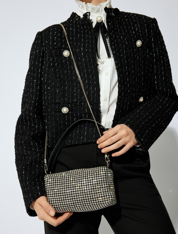 Kadın Taş Detaylı Askılı Saplı Omuz Çantası - Koton X Sibil Çetinkaya