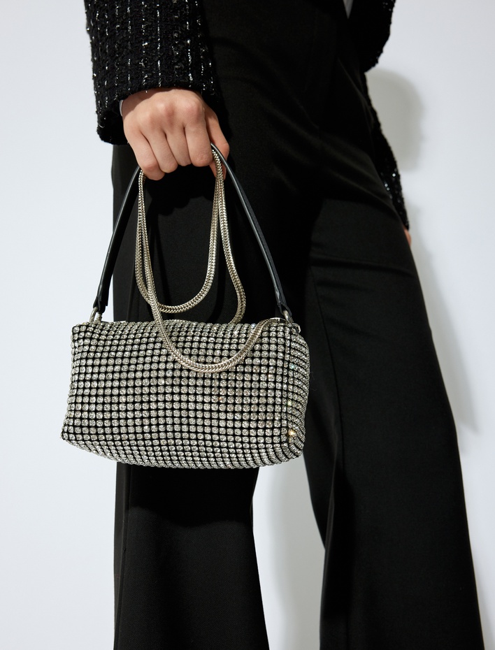 Kadın Taş Detaylı Askılı Saplı Omuz Çantası - Koton X Sibil Çetinkaya