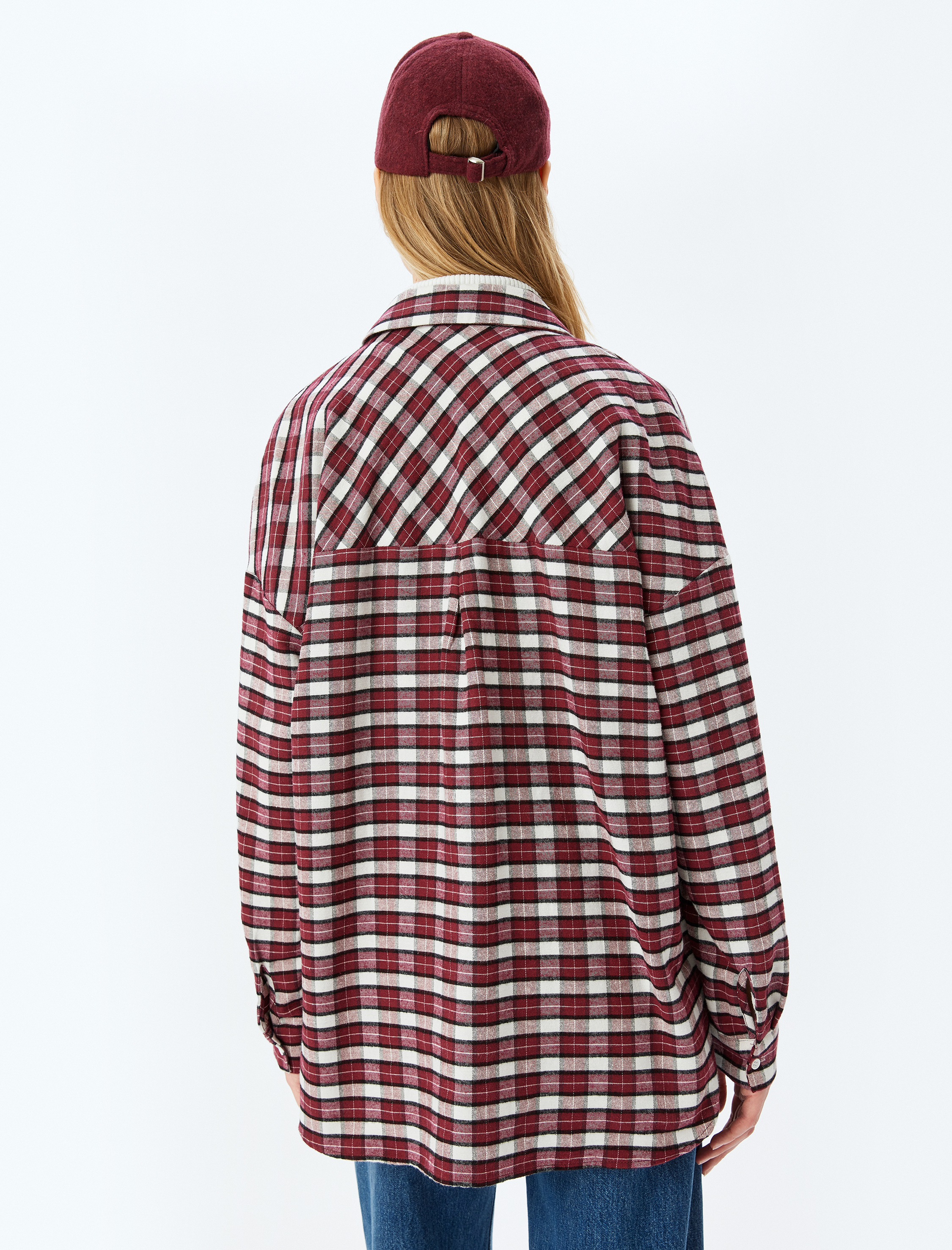   Klasik Yaka Uzun Kollu Düğmeli Ekoseli Oduncu Gömleği