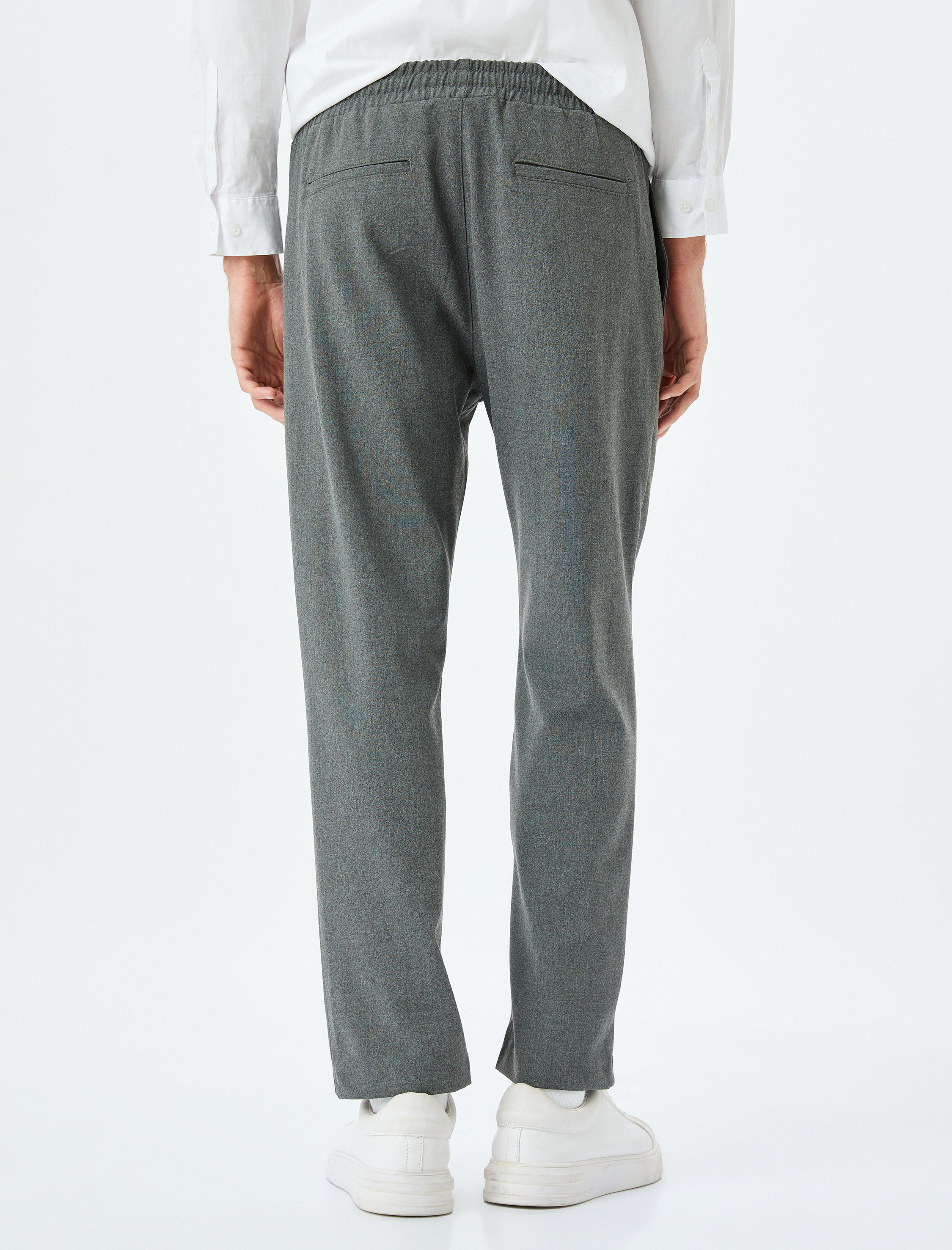   Cep Detaylı Viskon Karışımlı Beli Bağcıklı Eşofman Pantolon