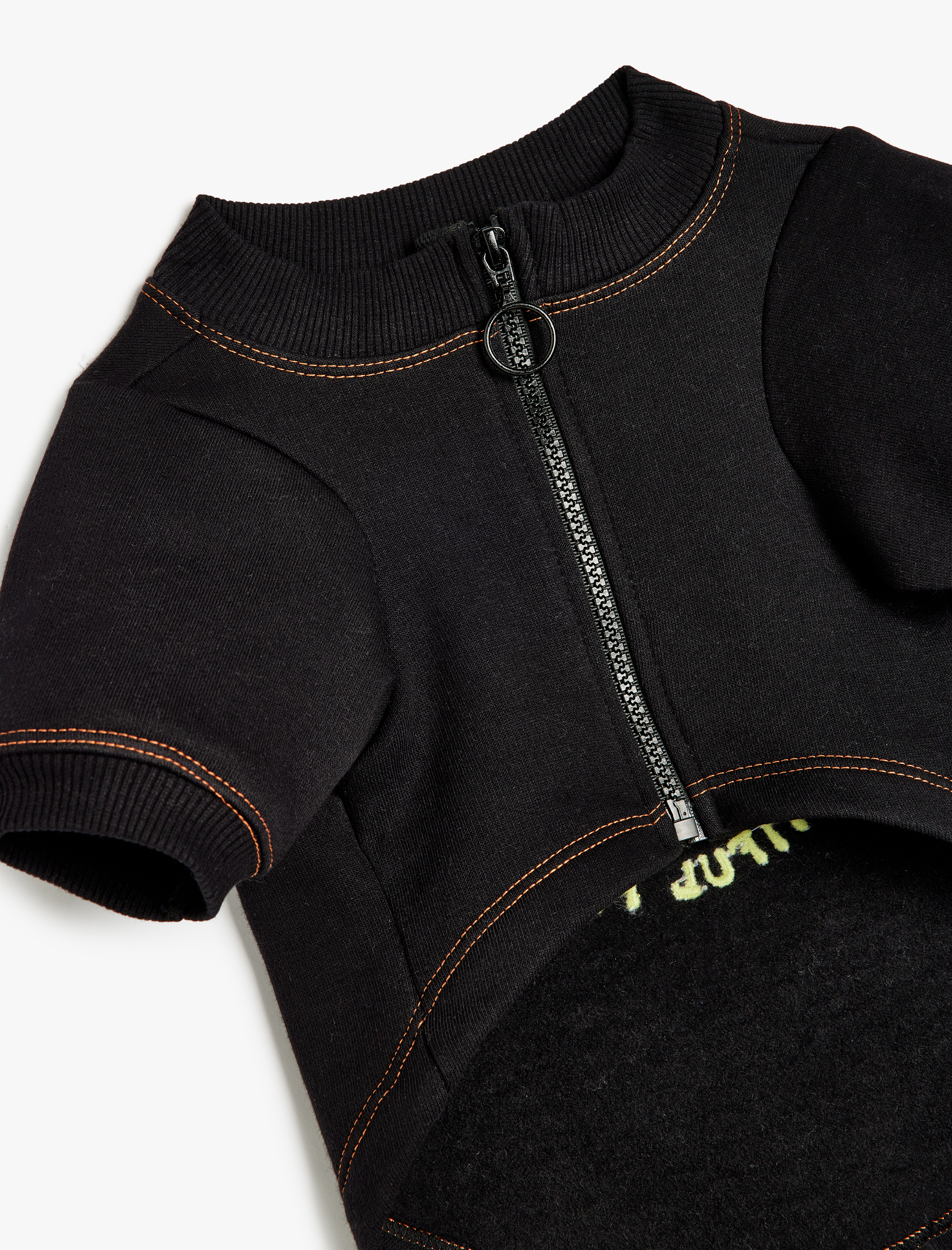   Bisiklet Yaka Fermuarlı Şardonlu Köpek Sweatshirtü