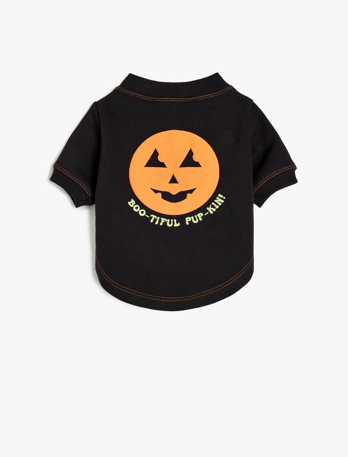  Bisiklet Yaka Fermuarlı Şardonlu Köpek Sweatshirtü