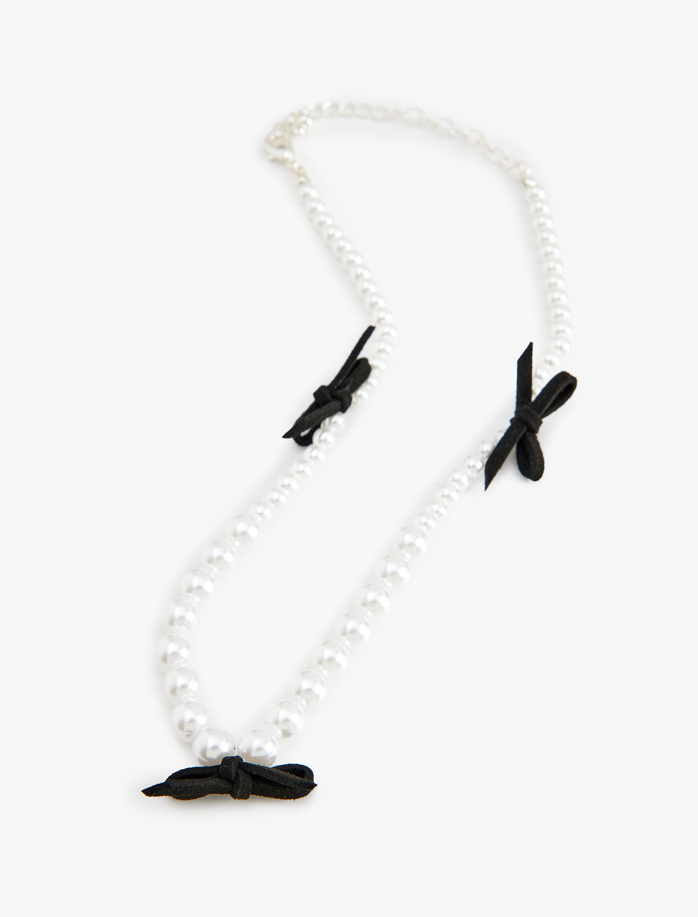 Kadın Çelik Karışımlı Fiyonk Detaylı İnci Kolye - Koton X Sibil Çetinkaya