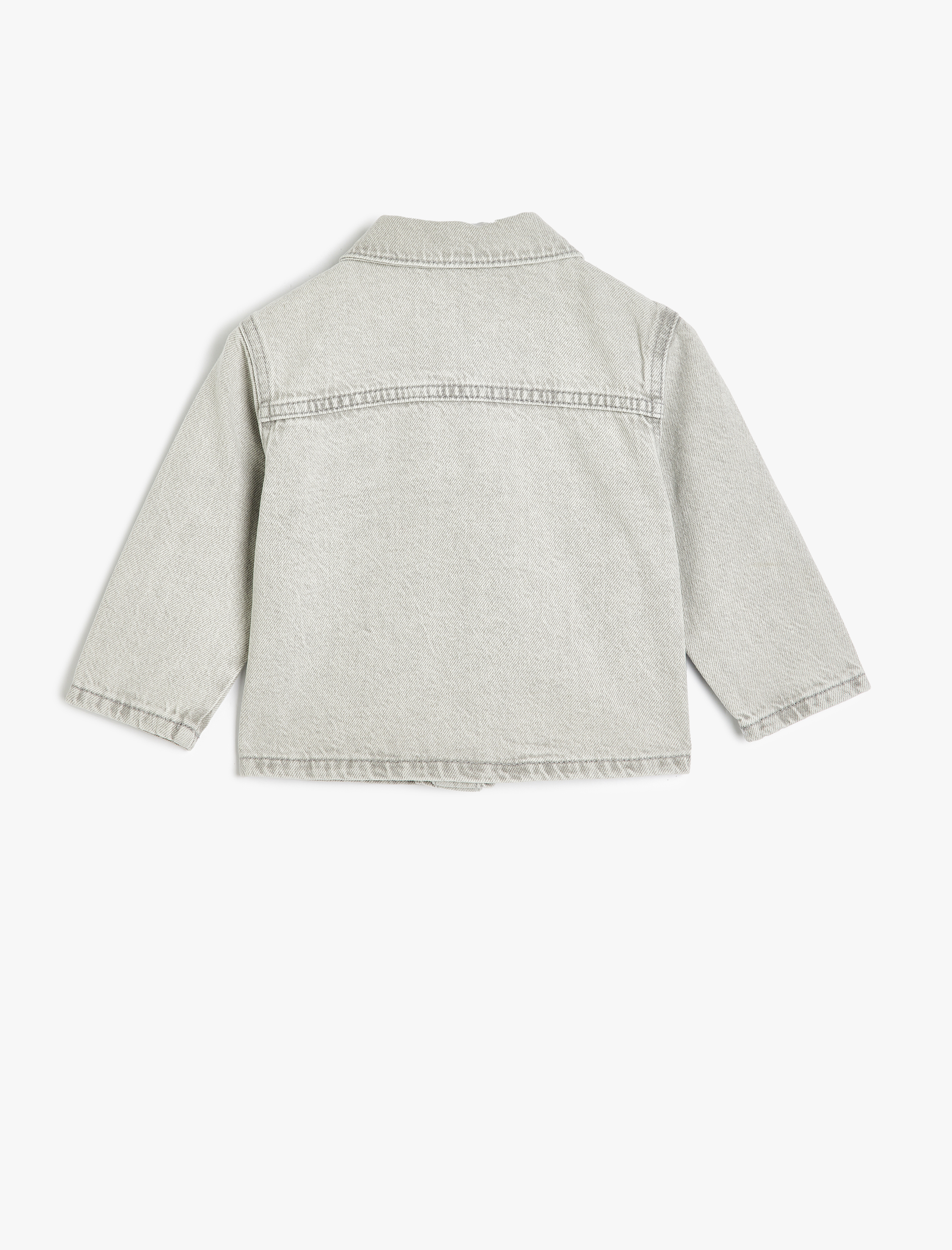 Erkek Bebek Kot Ceket Uzun Kollu Cep Detaylı Pamuklu
