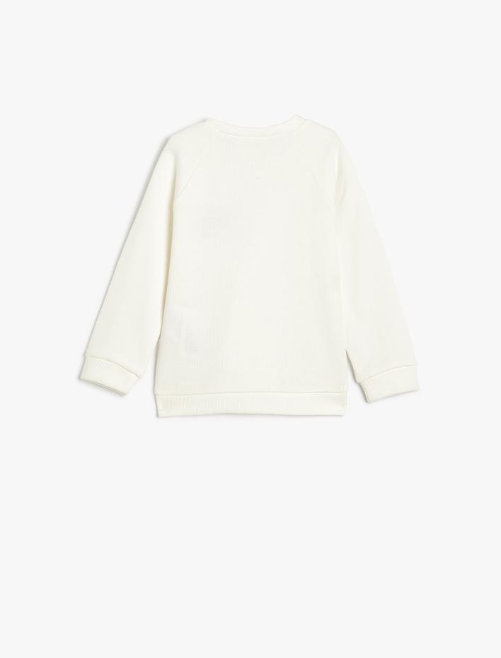 Erkek Bebek Köpek Baskılı Bisiklet Yaka Pamuklu Uzun Kollu Sweatshirt