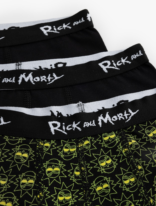 Rick and Morty Lisanslı Pamuklu 3'lü Boxer Seti_4