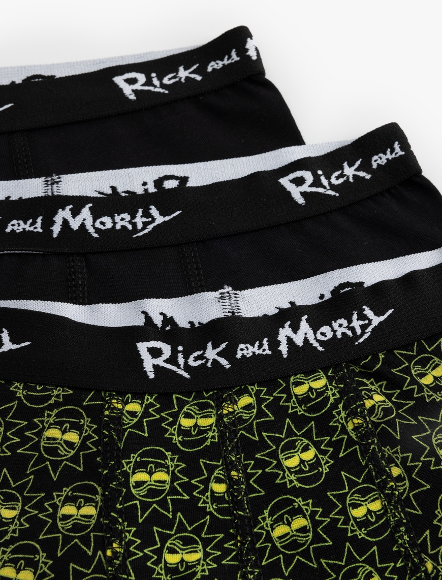  Erkek Çocuk Rick and Morty Lisanslı Pamuklu 3'lü Boxer Seti