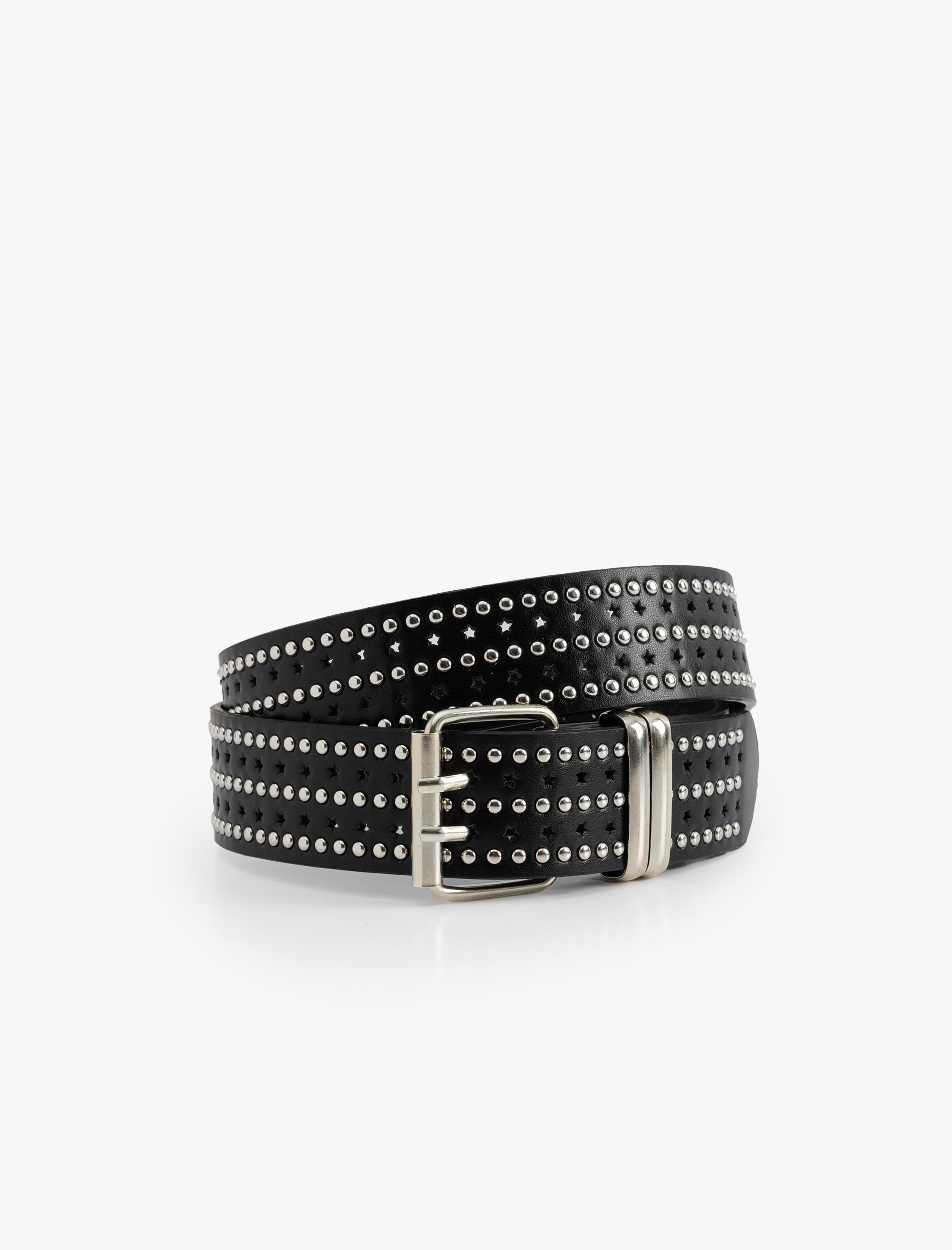  Kadın Suni Deri Metal Zımba Detaylı Kemer